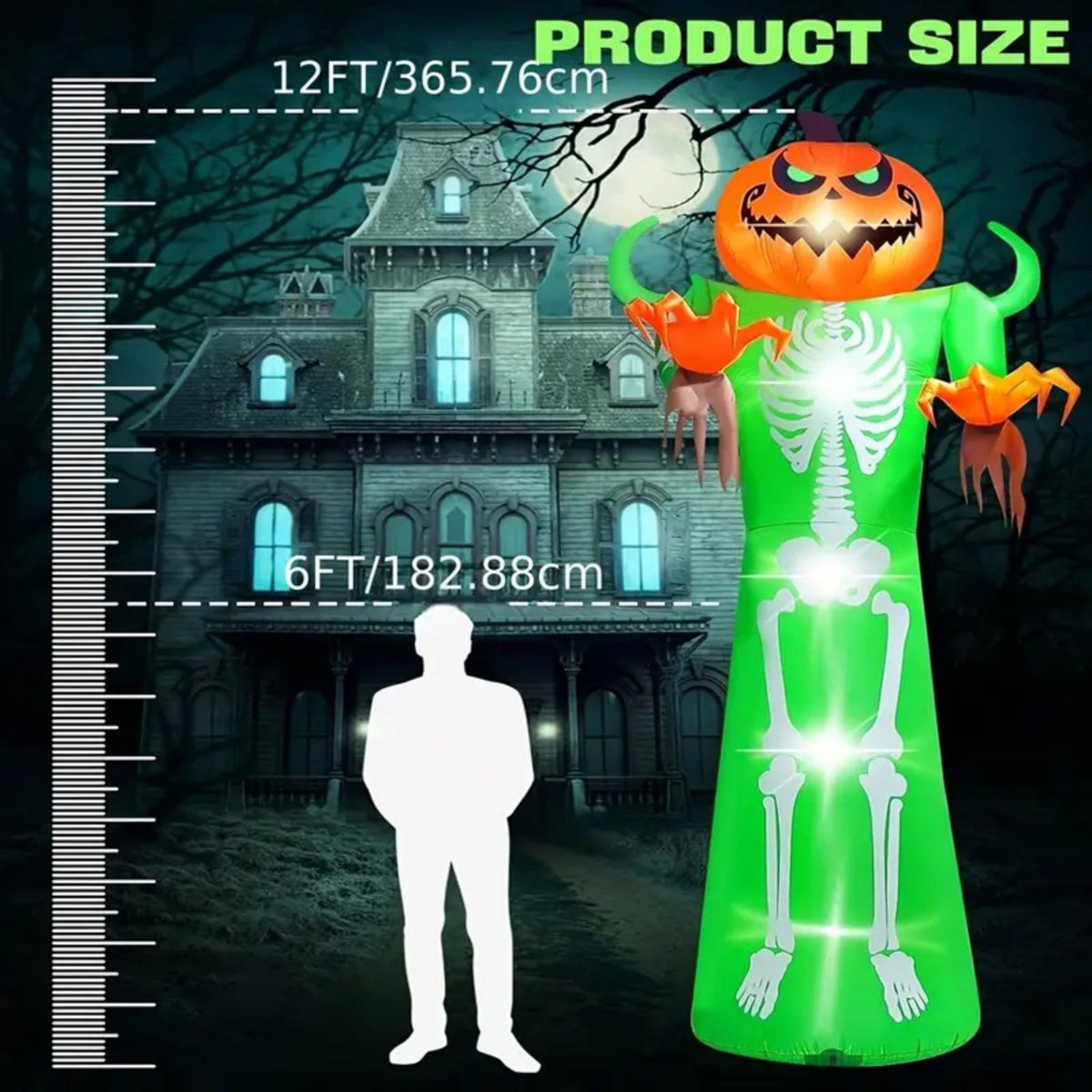 Halloween Pumpkin Inflatable With LED Light For Outdoor Decorations 4