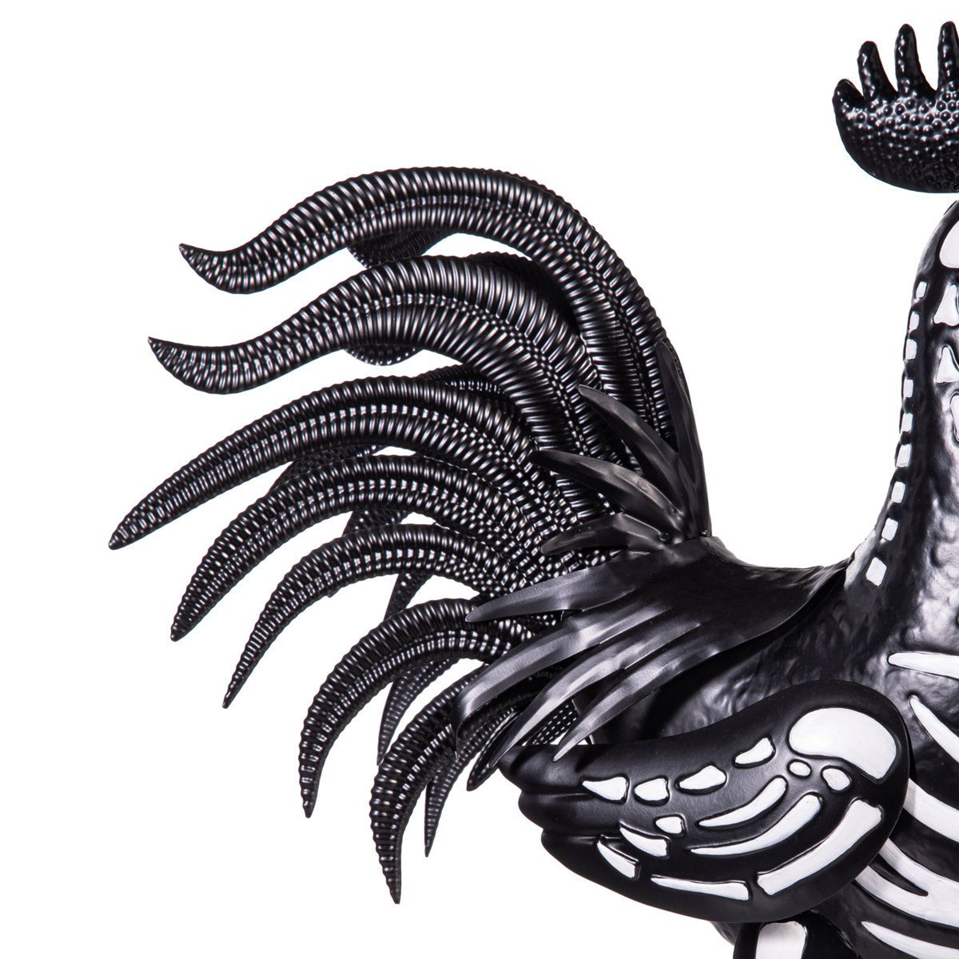 Halloween Metal Rooster Skeleton Garden Statue For Outdoor Decor 1