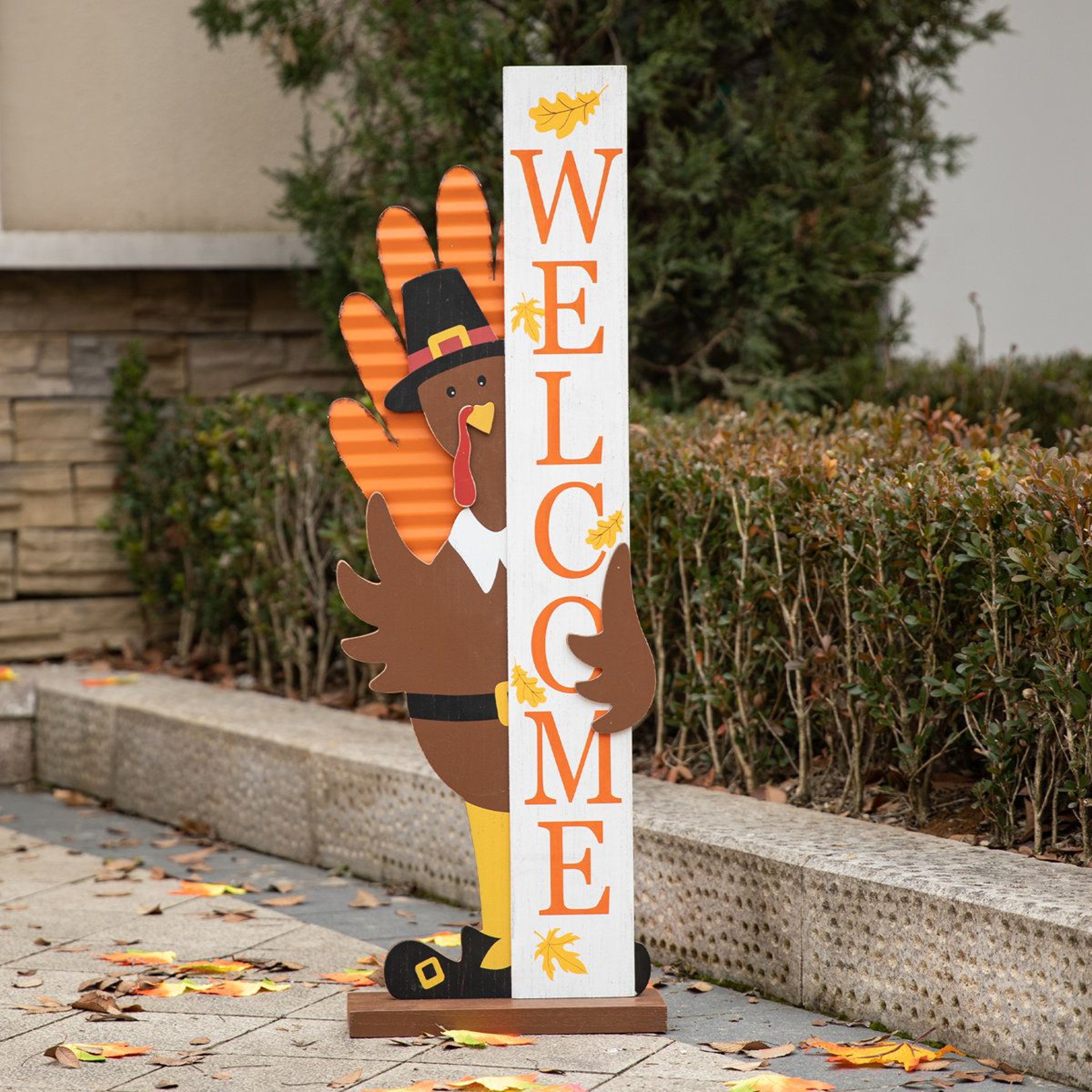 Thanksgiving Wooden Turkey Welcome Porch Decoration 3