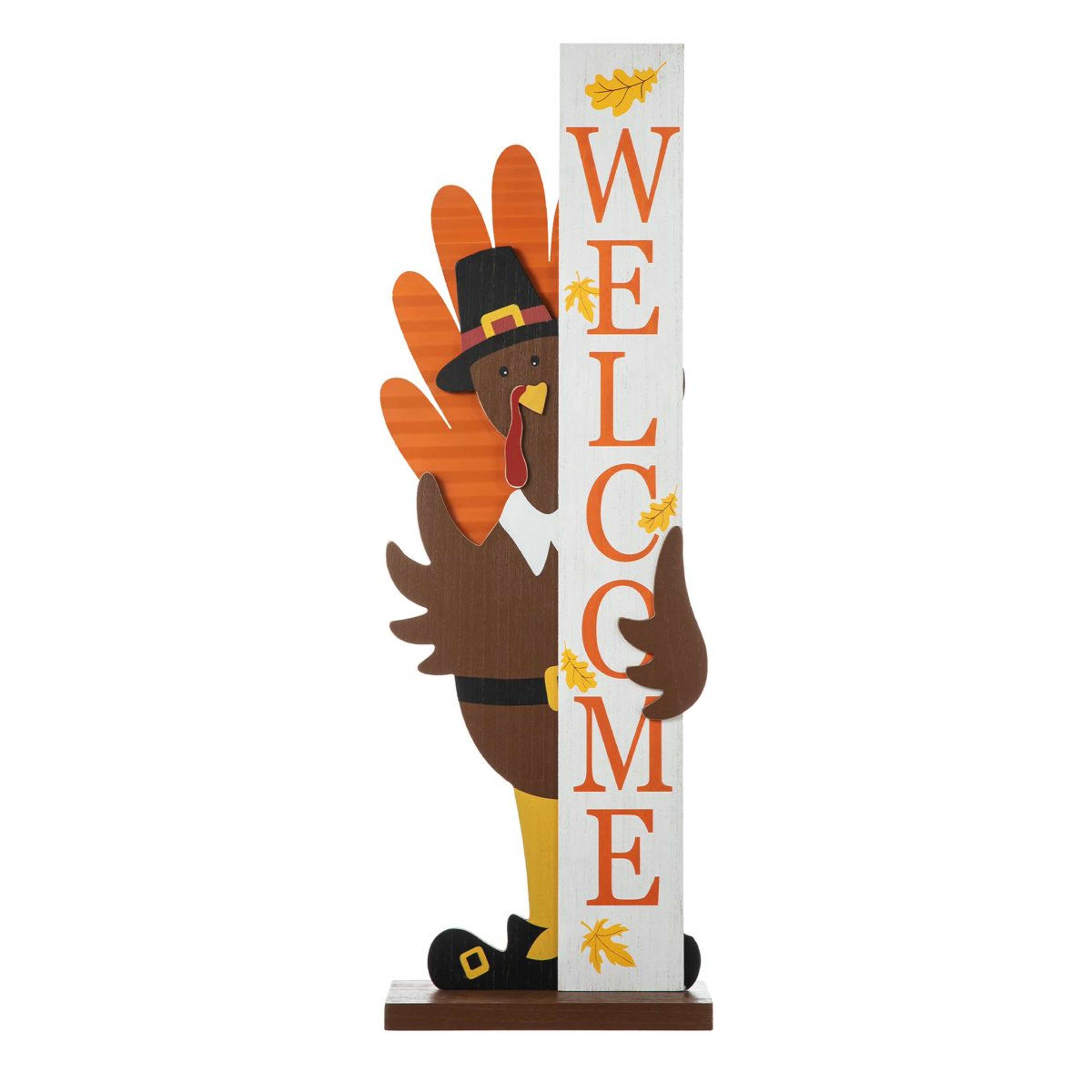 Thanksgiving Wooden Turkey Welcome Porch Decoration 0