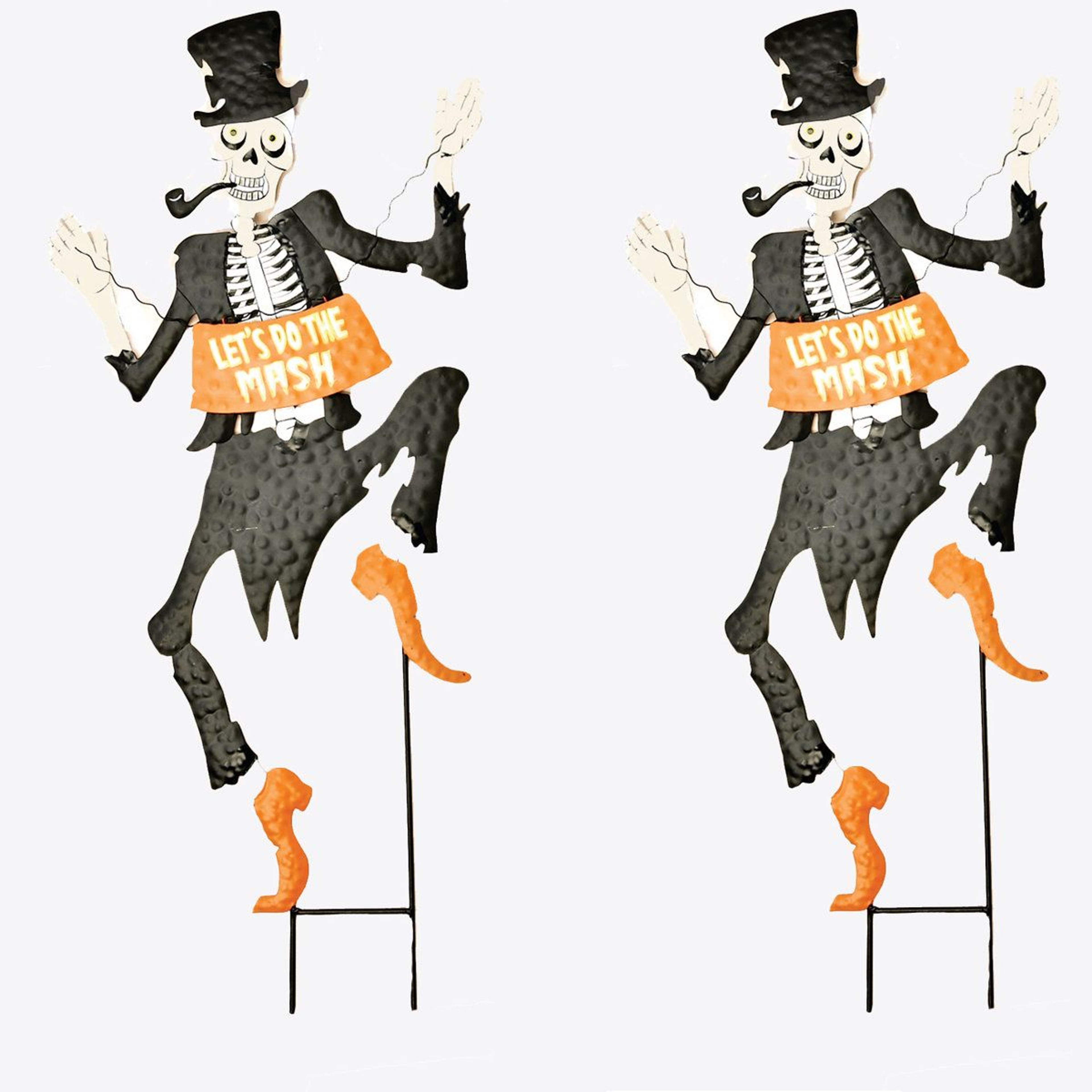 Halloween Tuxedo Skeleton Garden Stake Metal Yard Decoration 0