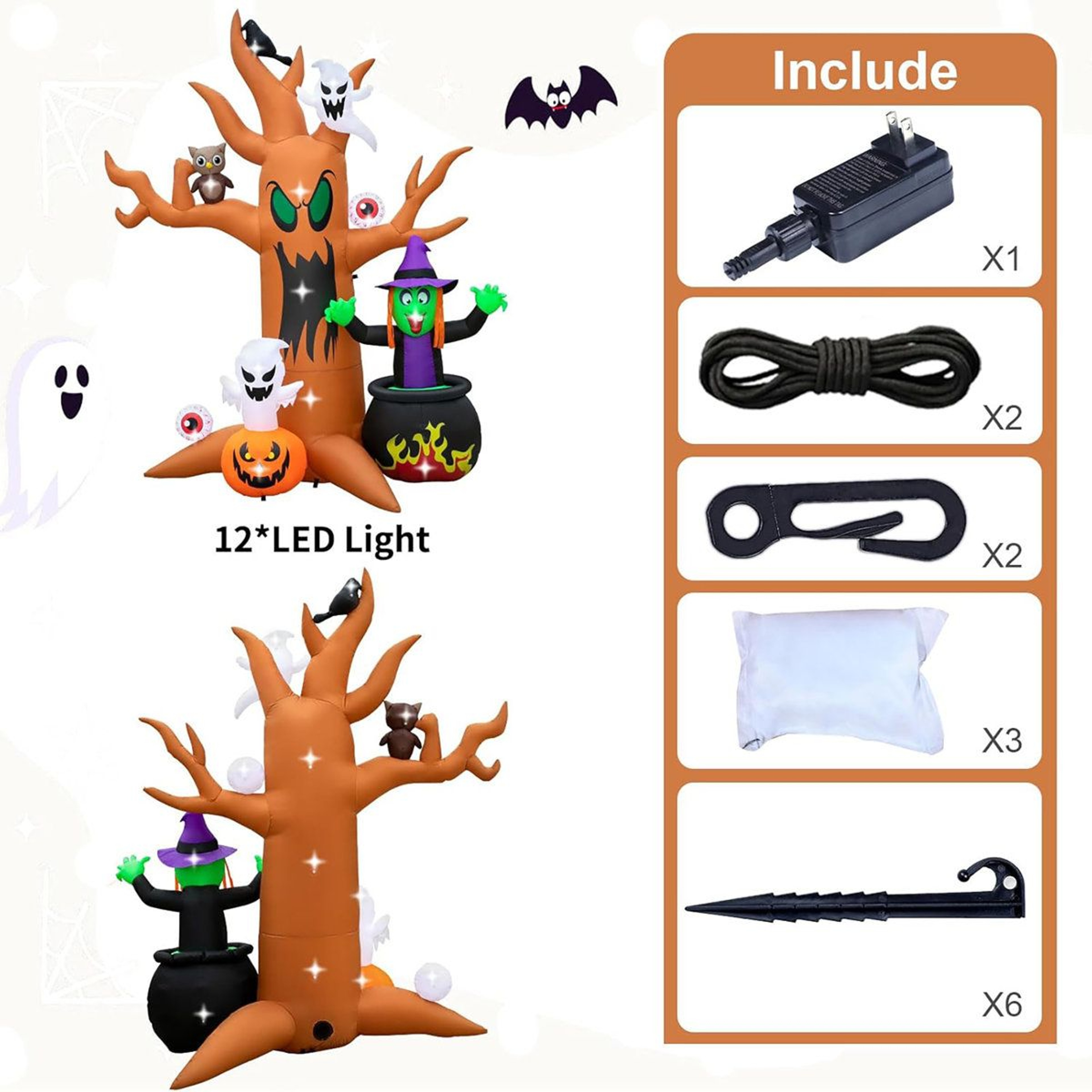 Brown Inflatable Outdoor Decoration With Plug In Power And Bulb 1