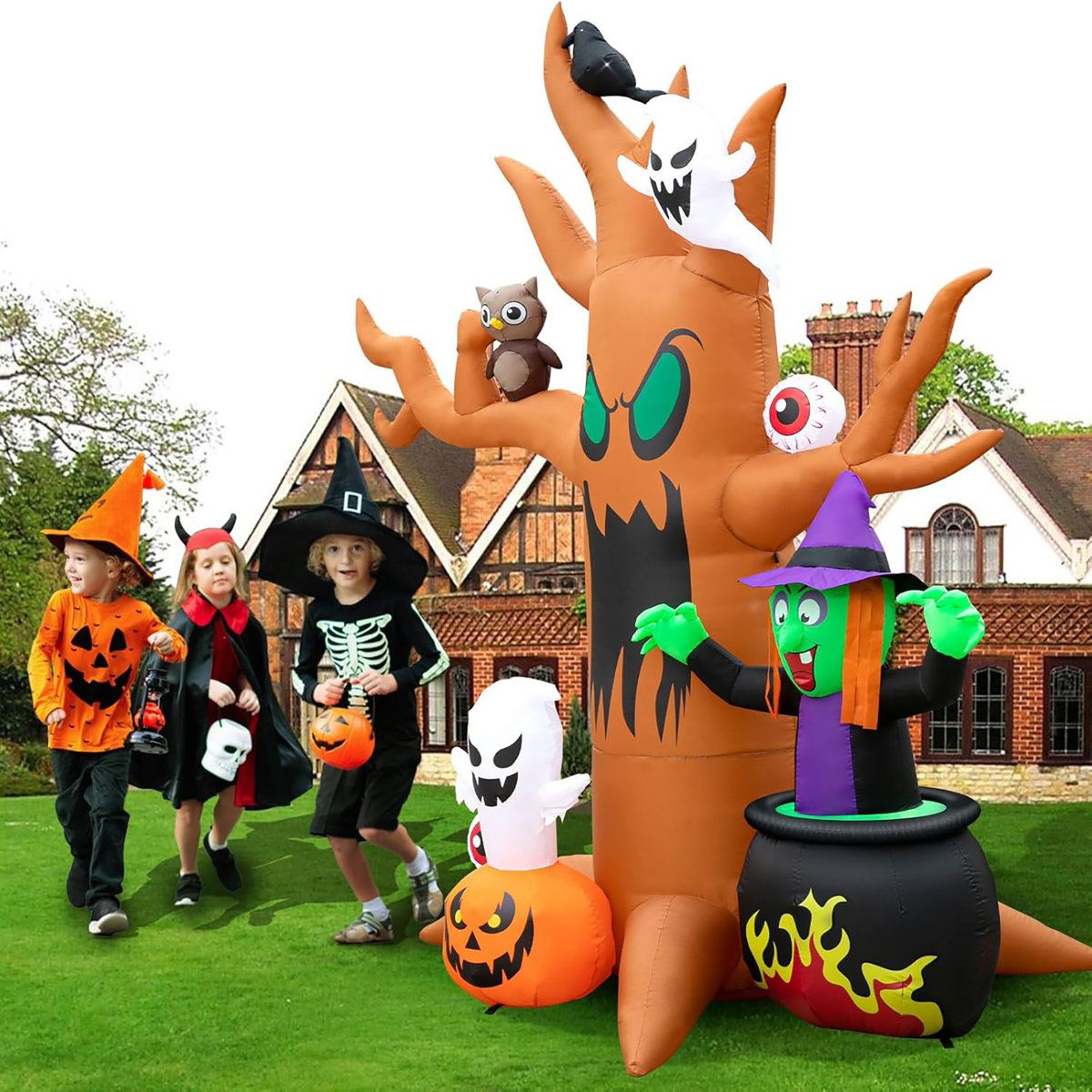 Brown Inflatable Outdoor Decoration With Plug In Power And Bulb 3