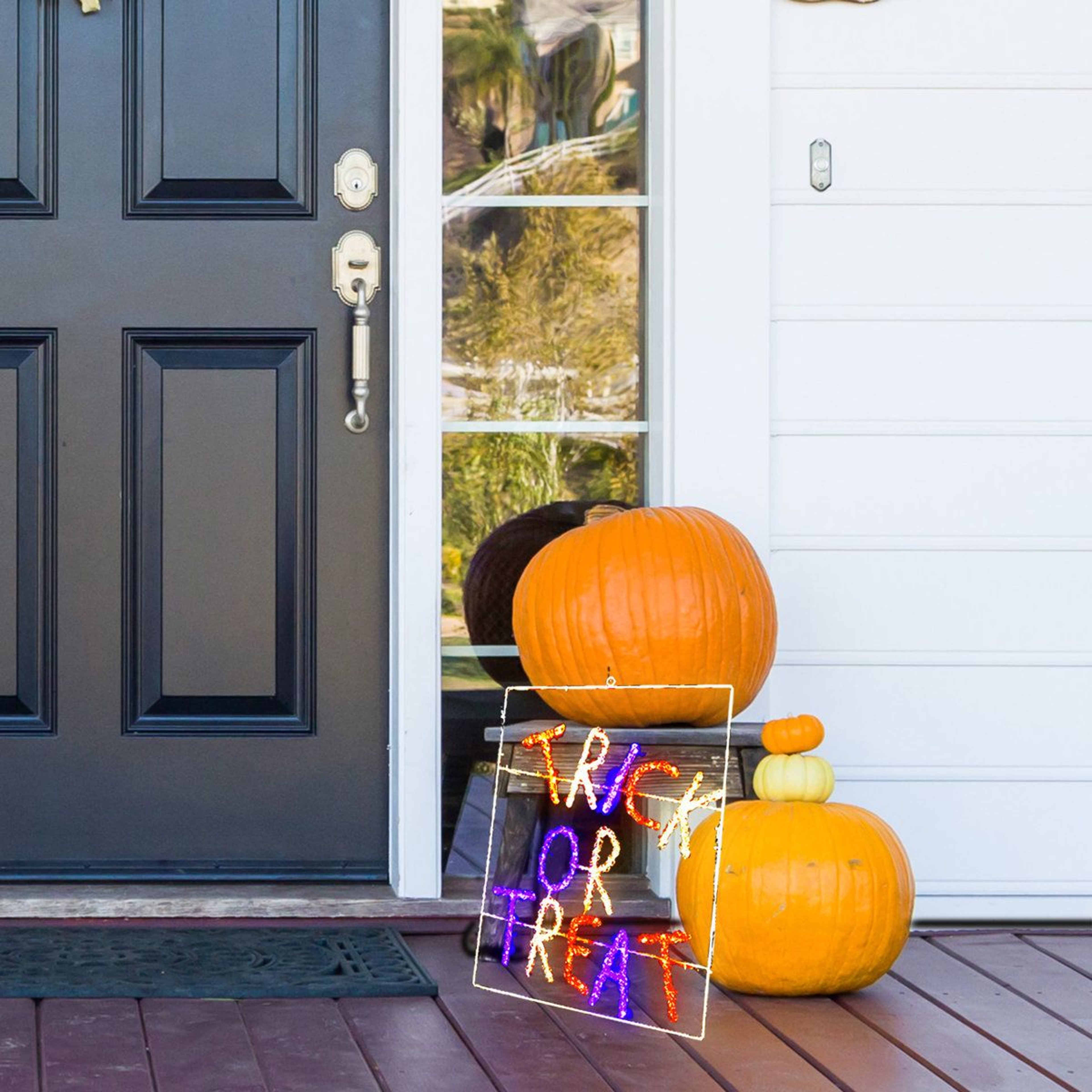 Halloween Phrases Outdoor LED Lights Plug In Plastic Decoration 0