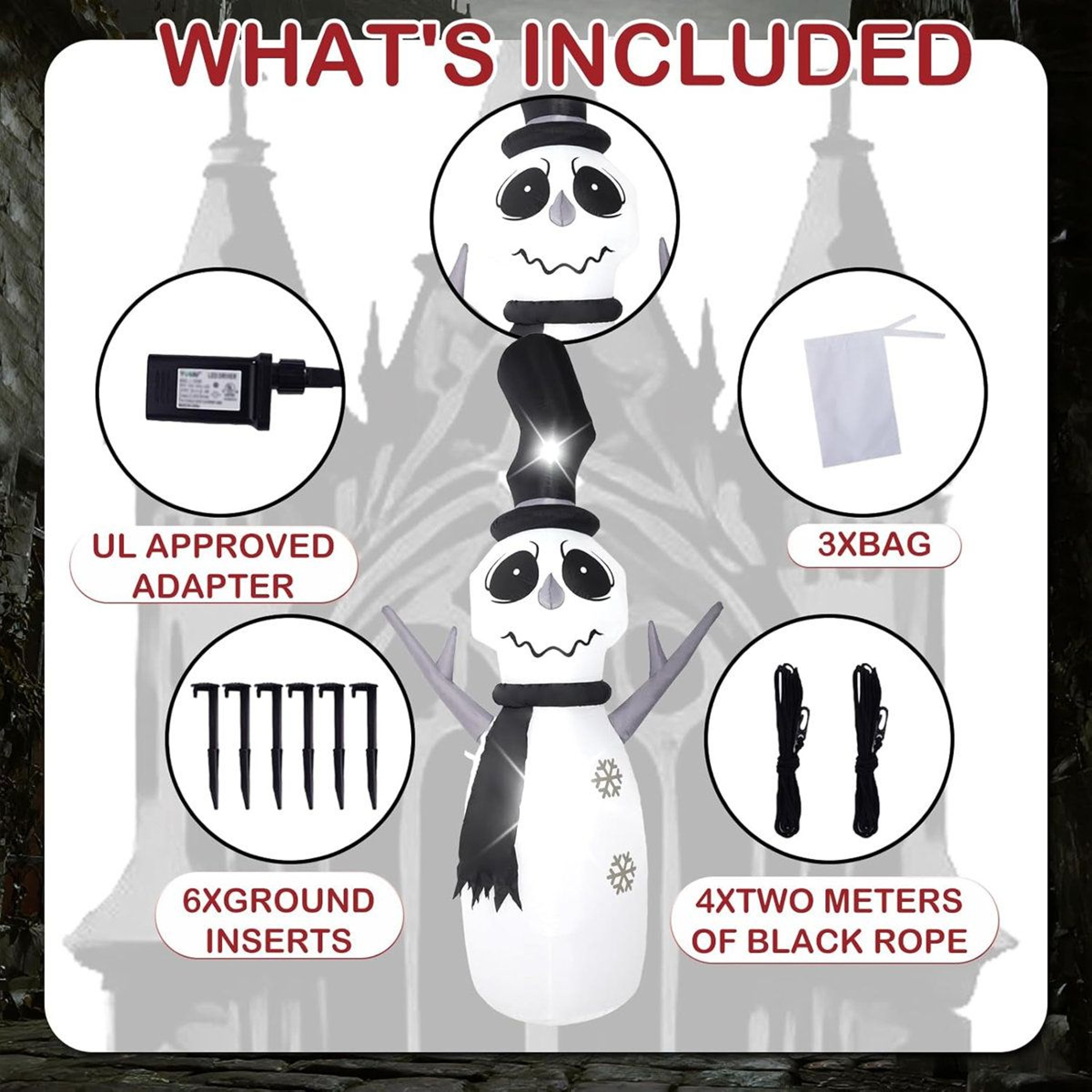 Outdoor Inflatable Snowman With Built In LED Lights 1