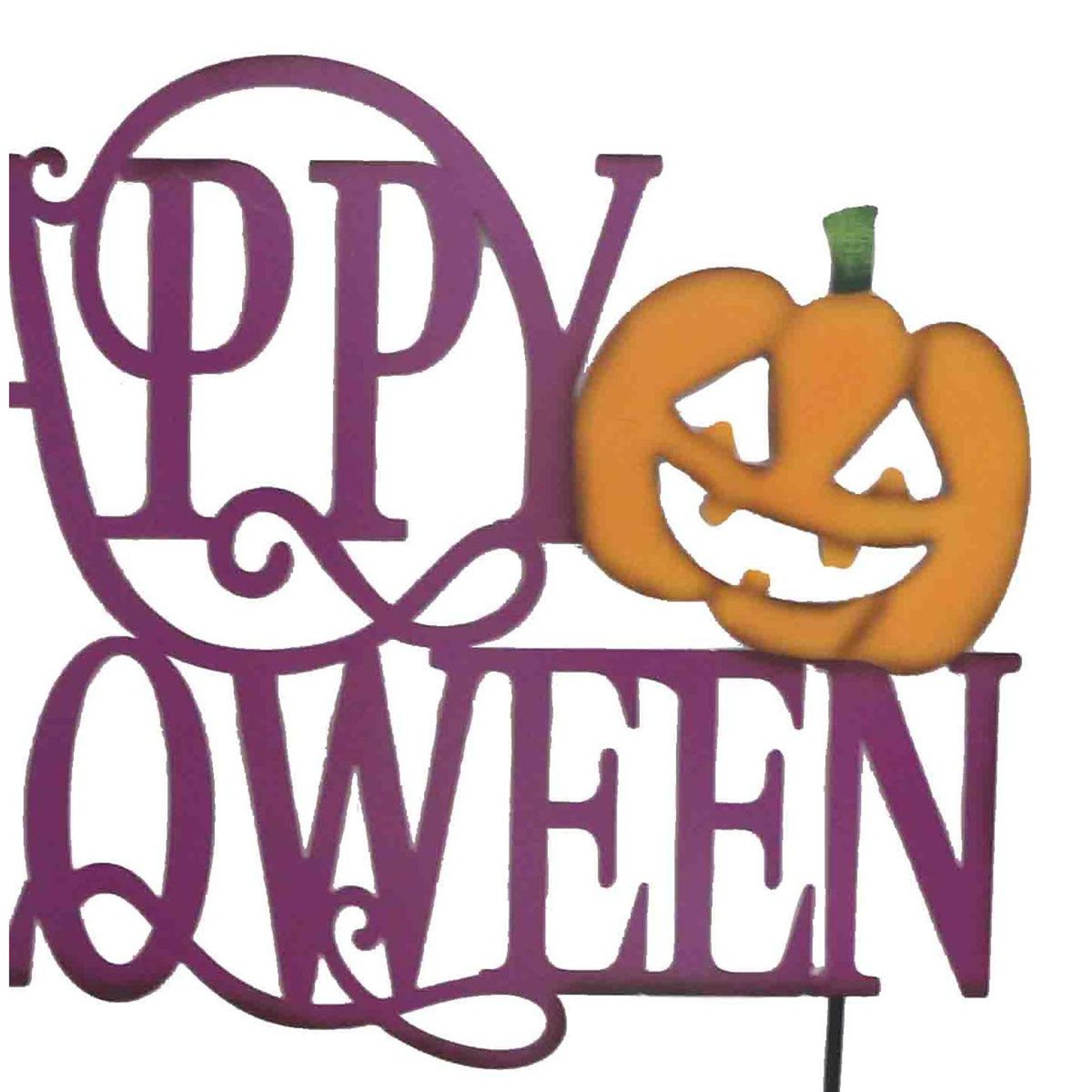 Halloween Phrases Garden Stake Purple Plug In Outdoor Decoration 1