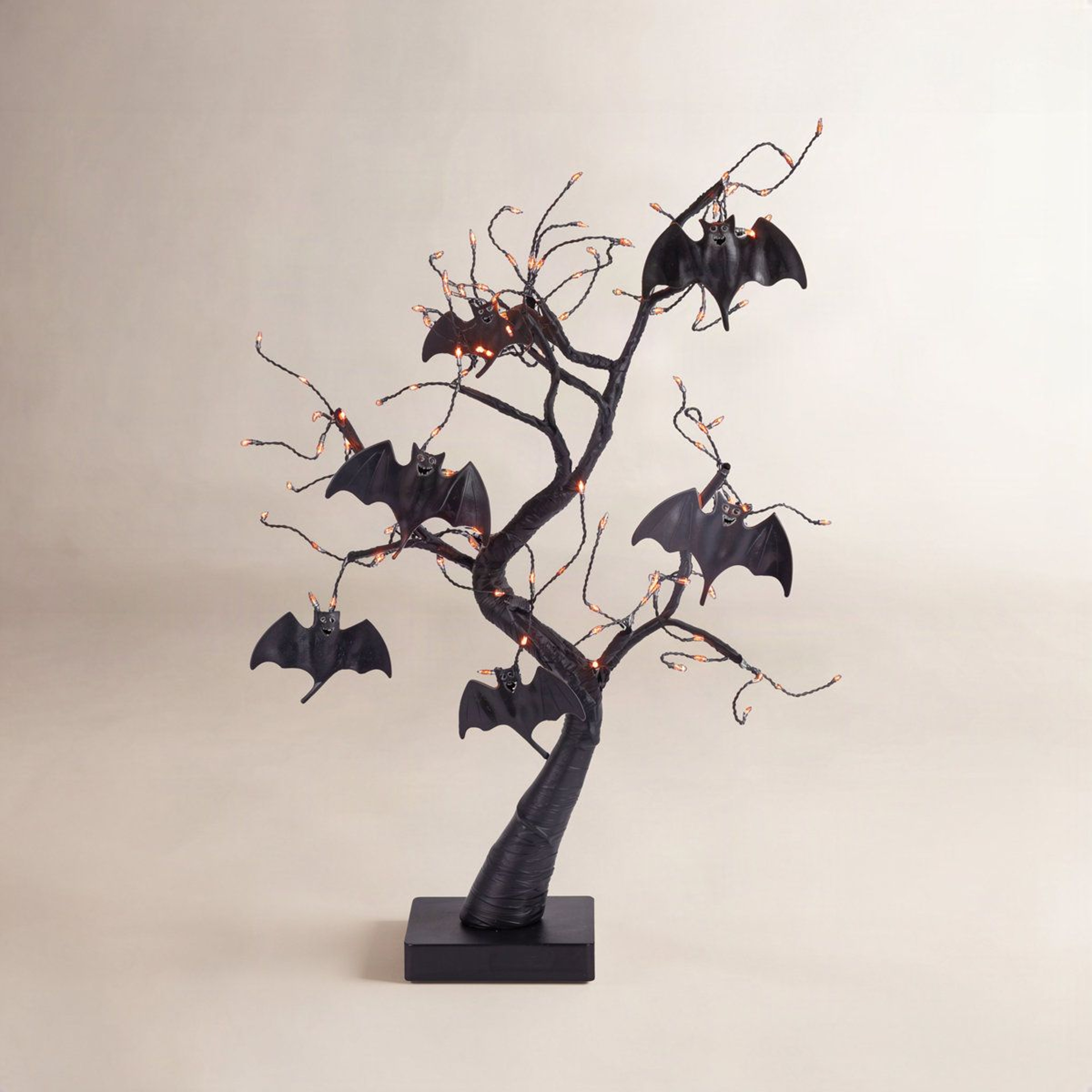 Black Willow Halloween Tabletop Tree With Dual Color LED Lights 0