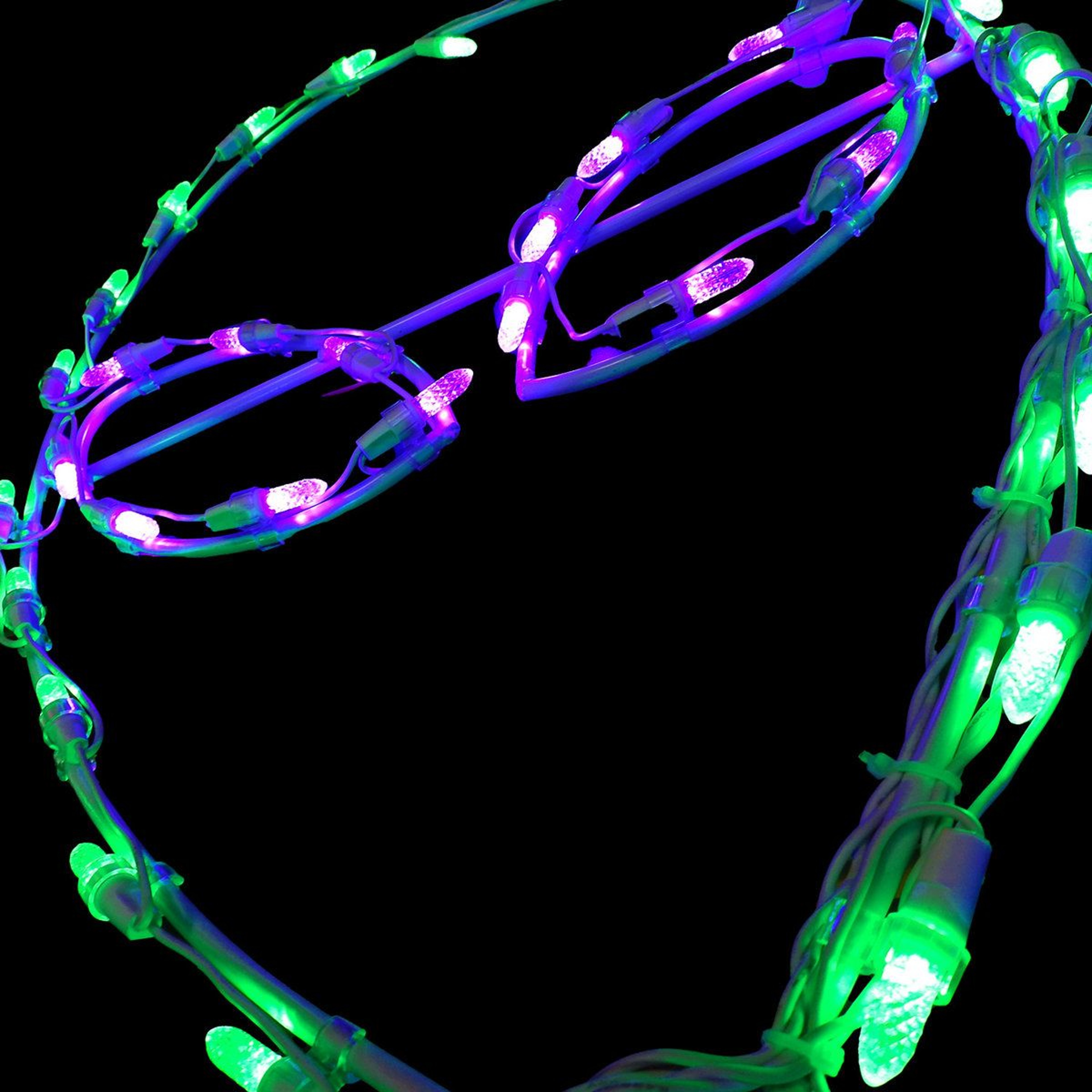 Halloween Outdoor LED Lights In Green And Purple With Plug In Power 1