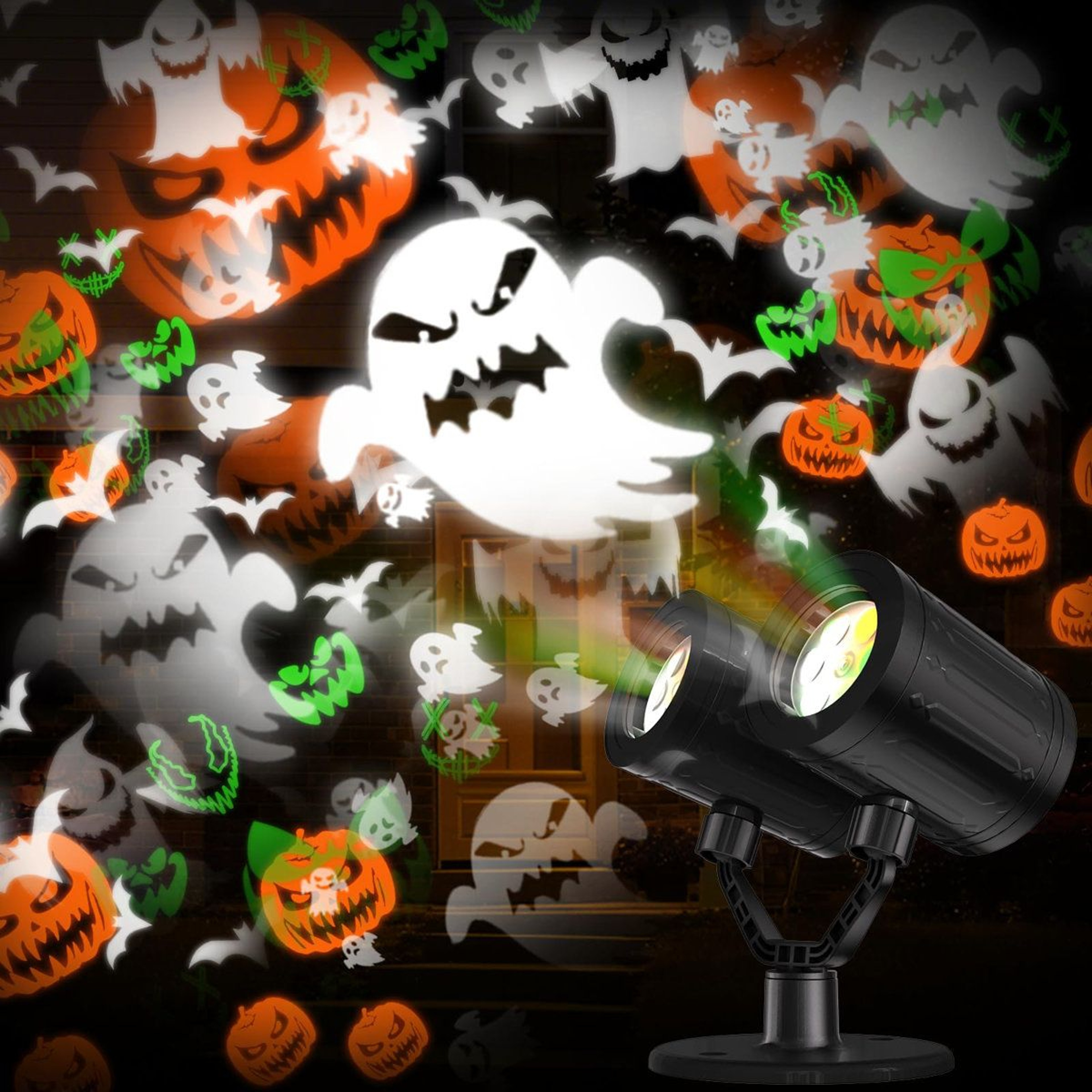 Halloween Projector Lights With Double Head Ghost Projection And Timer 0