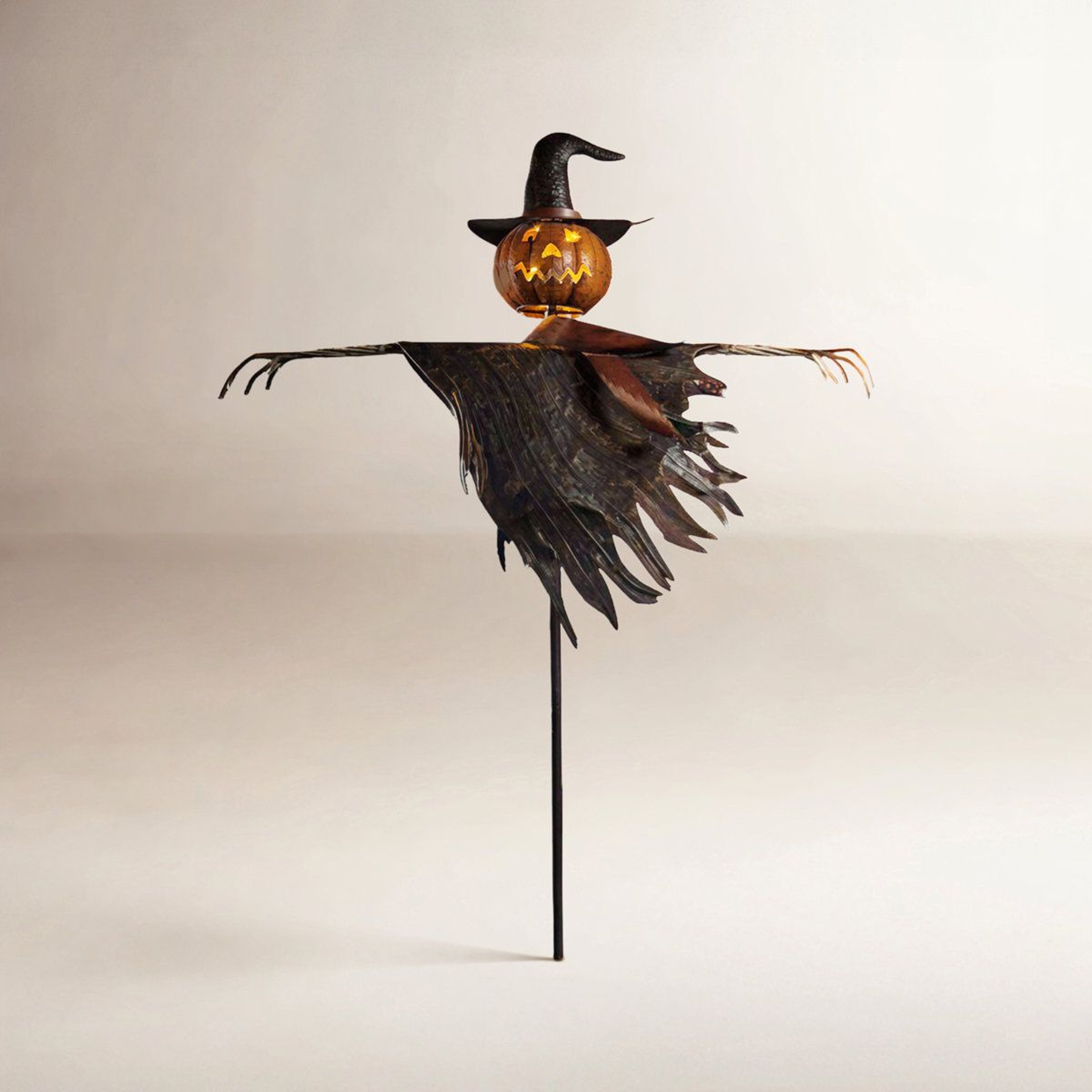 Solar Powered Halloween Witches Garden Stake With LED Lights Weather Resistant Metal Decor 2