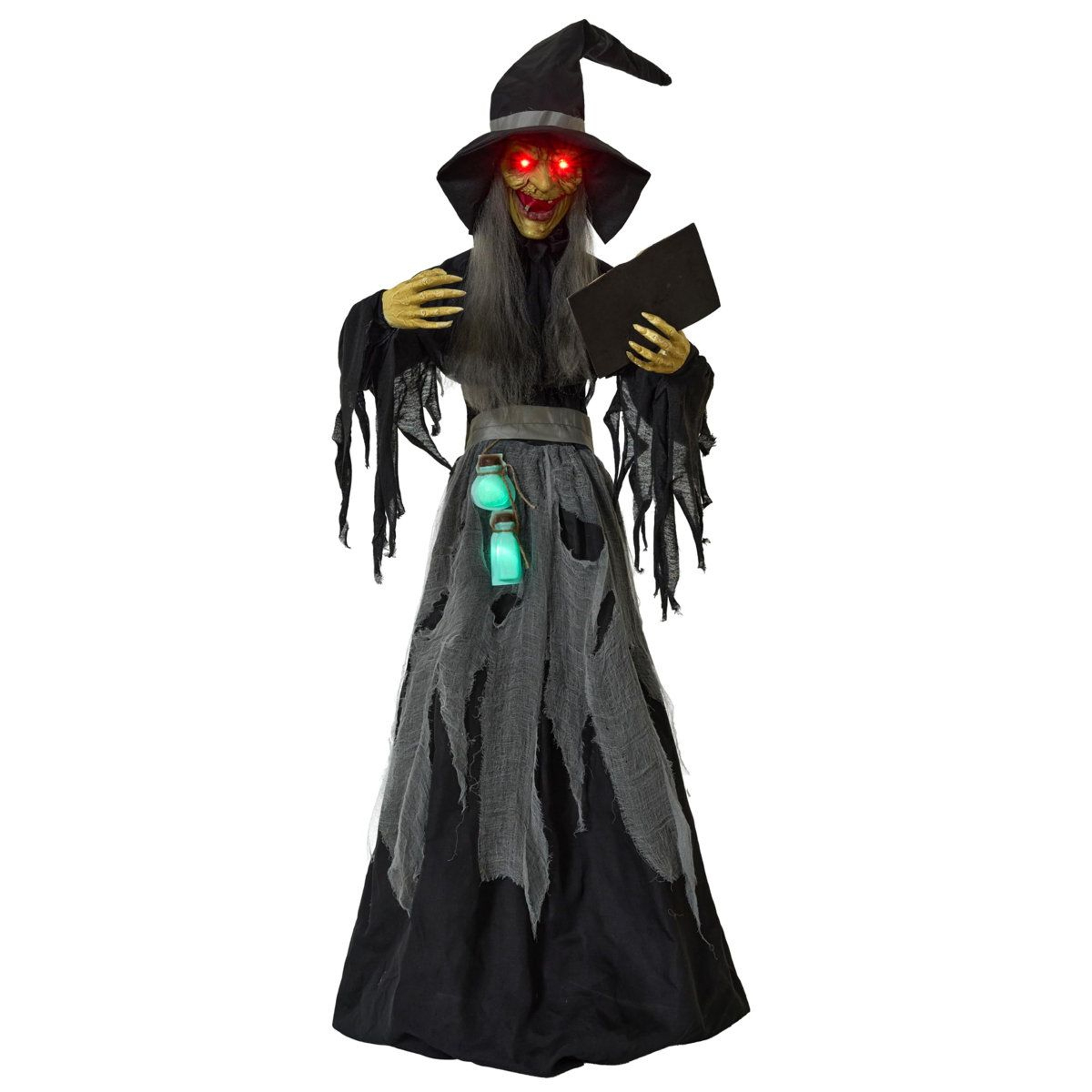 Life Size Halloween Witch Decoration With Book In Black 0