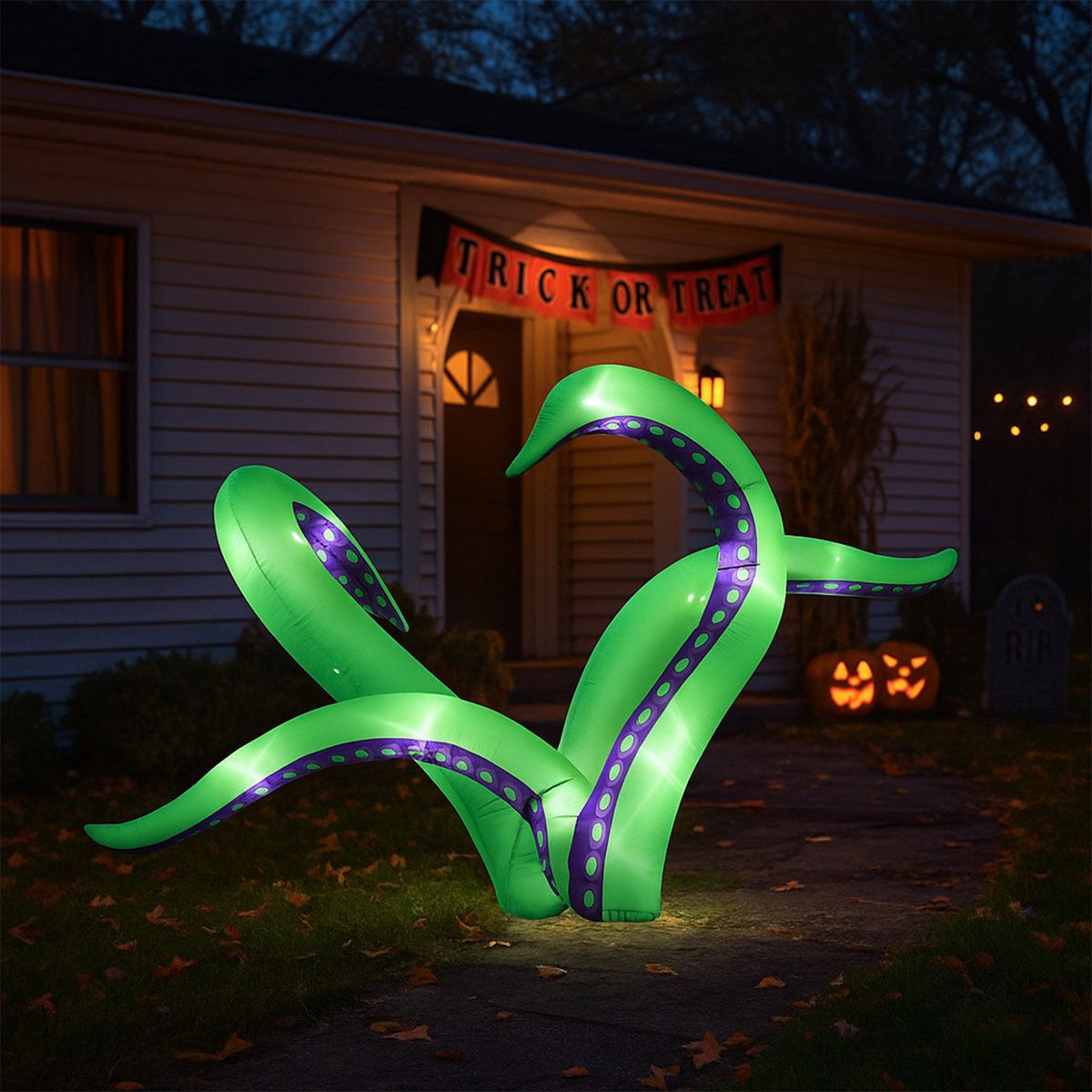 Halloween Inflatable Octopus Tentacles With White Lights For Outdoor Decor 4
