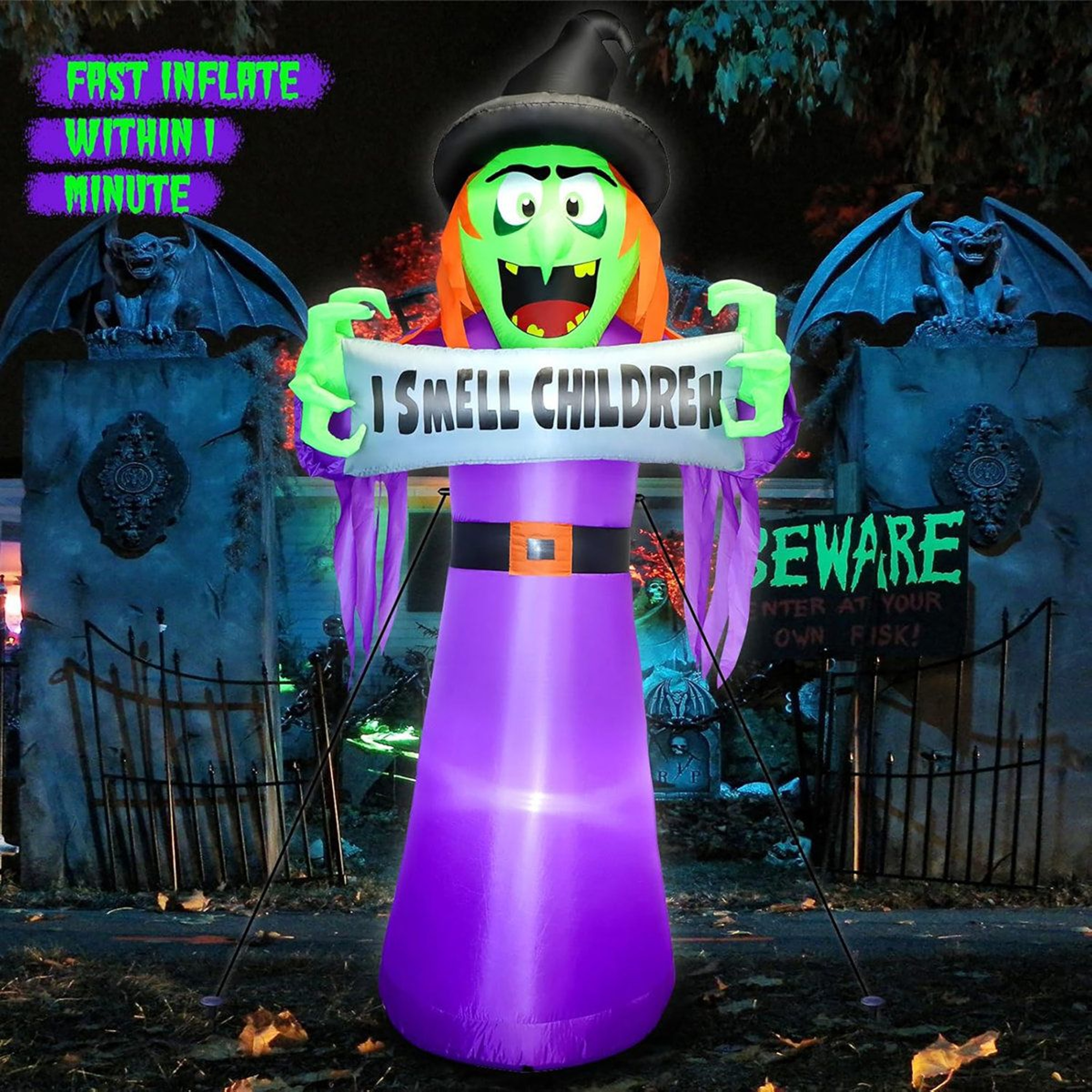Purple Inflatable Outdoor Decoration With Lighted Design 0