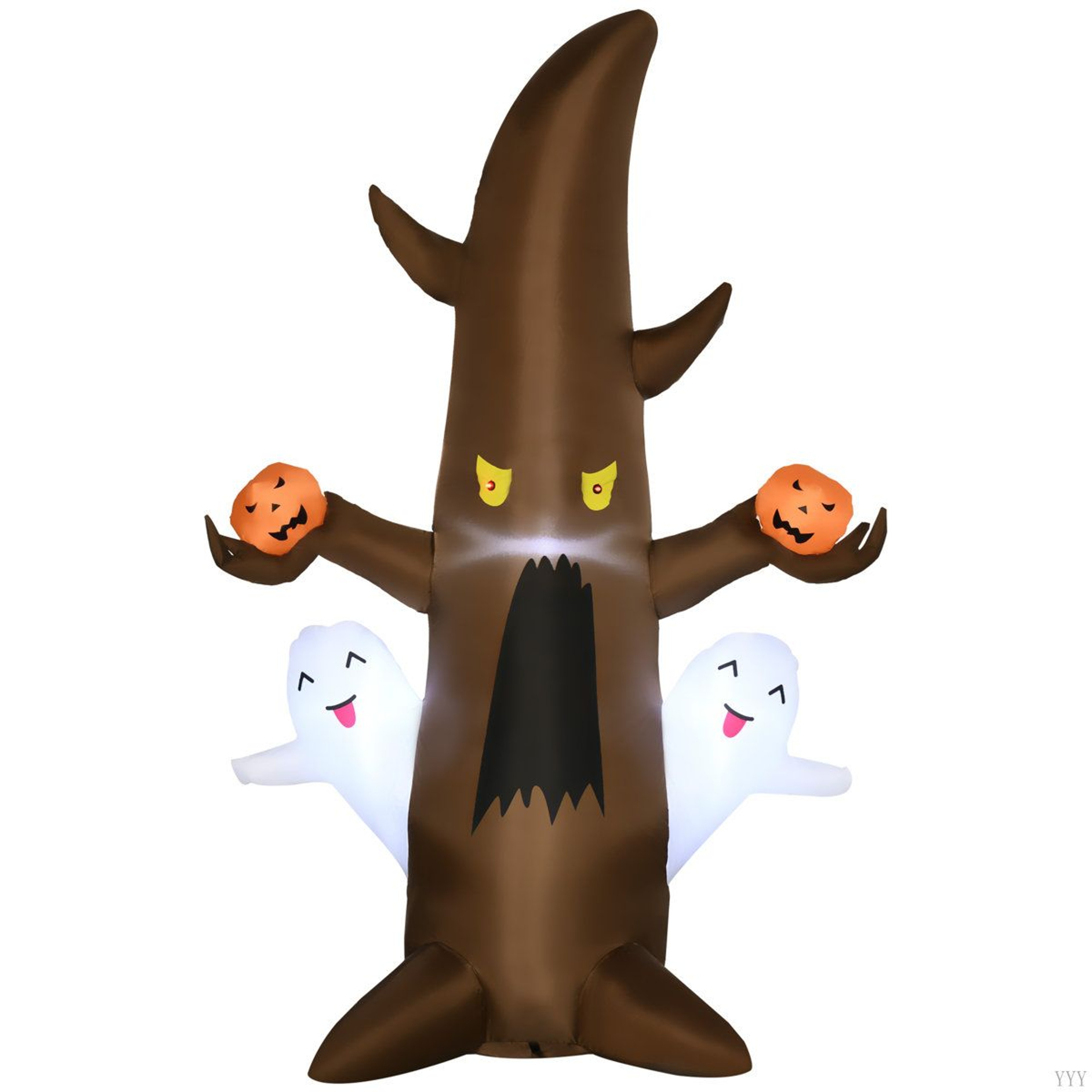 Halloween Inflatable Ghost Tree With Pumpkins For Outdoor Yard Decorations 0