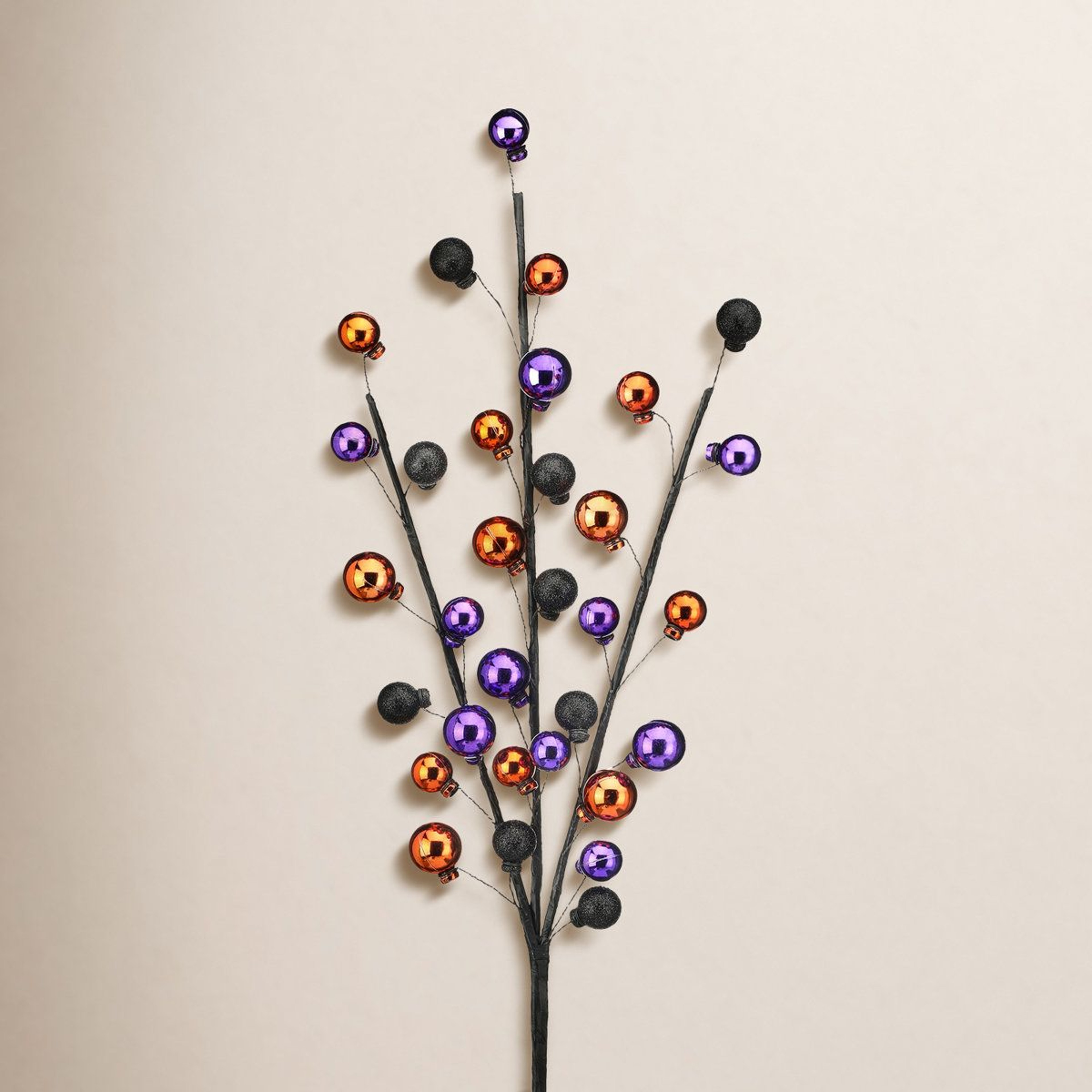 Shatterproof Halloween Ball Spray Decoration In Orange Black And Purple 3