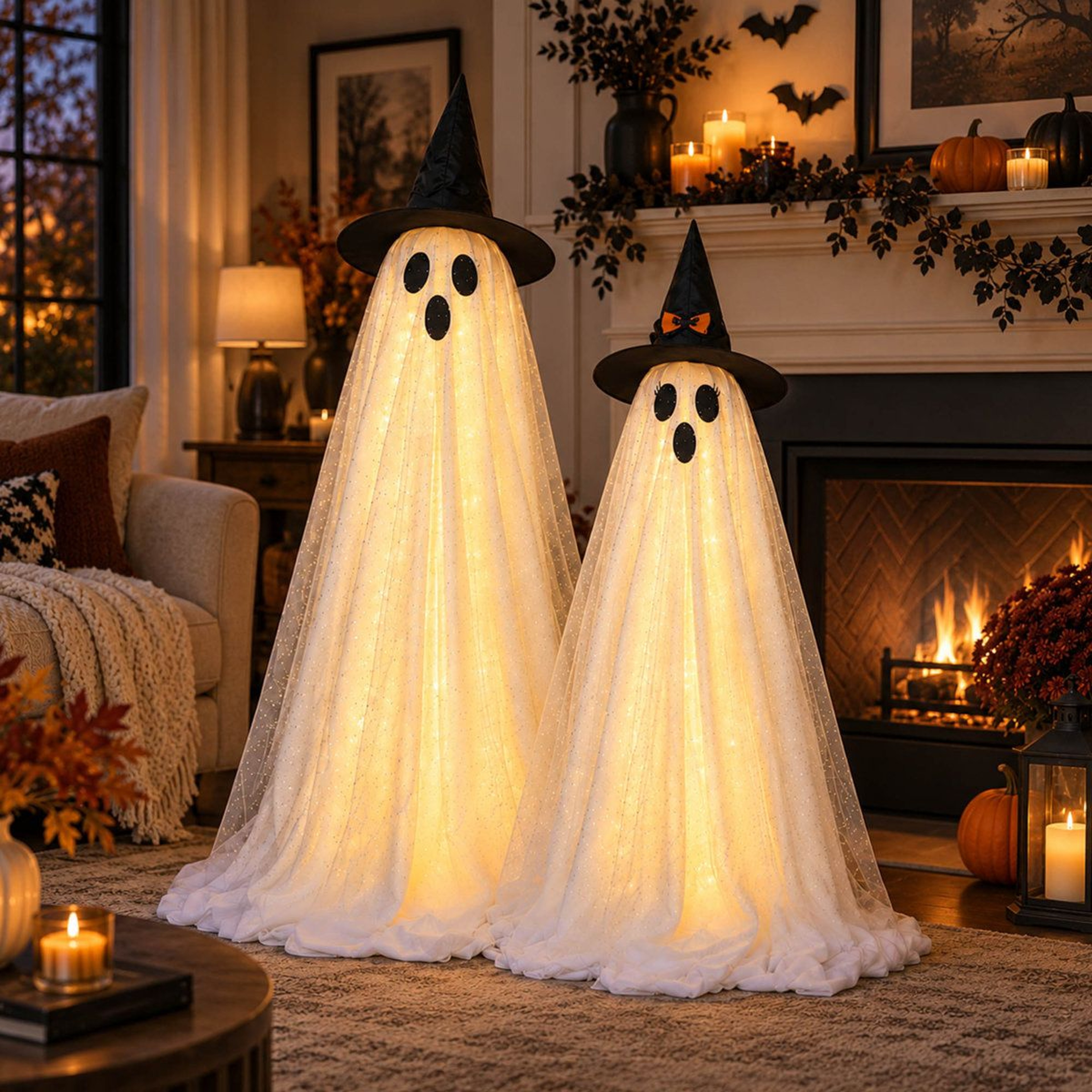 Light Up Halloween Ghost Decorations With Remote Controlled LED Lights 2
