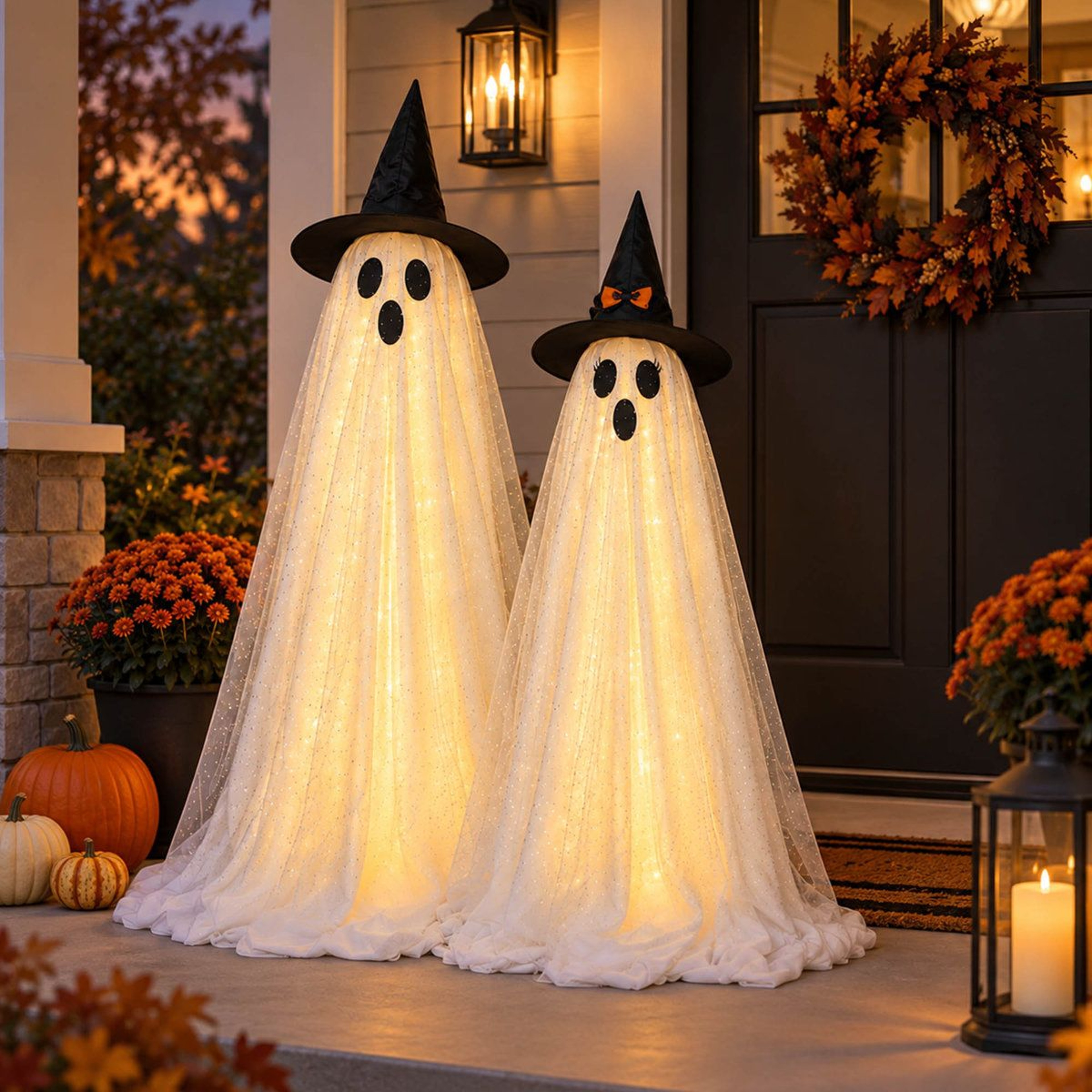 Light Up Halloween Ghost Decorations With Remote Controlled LED Lights 0