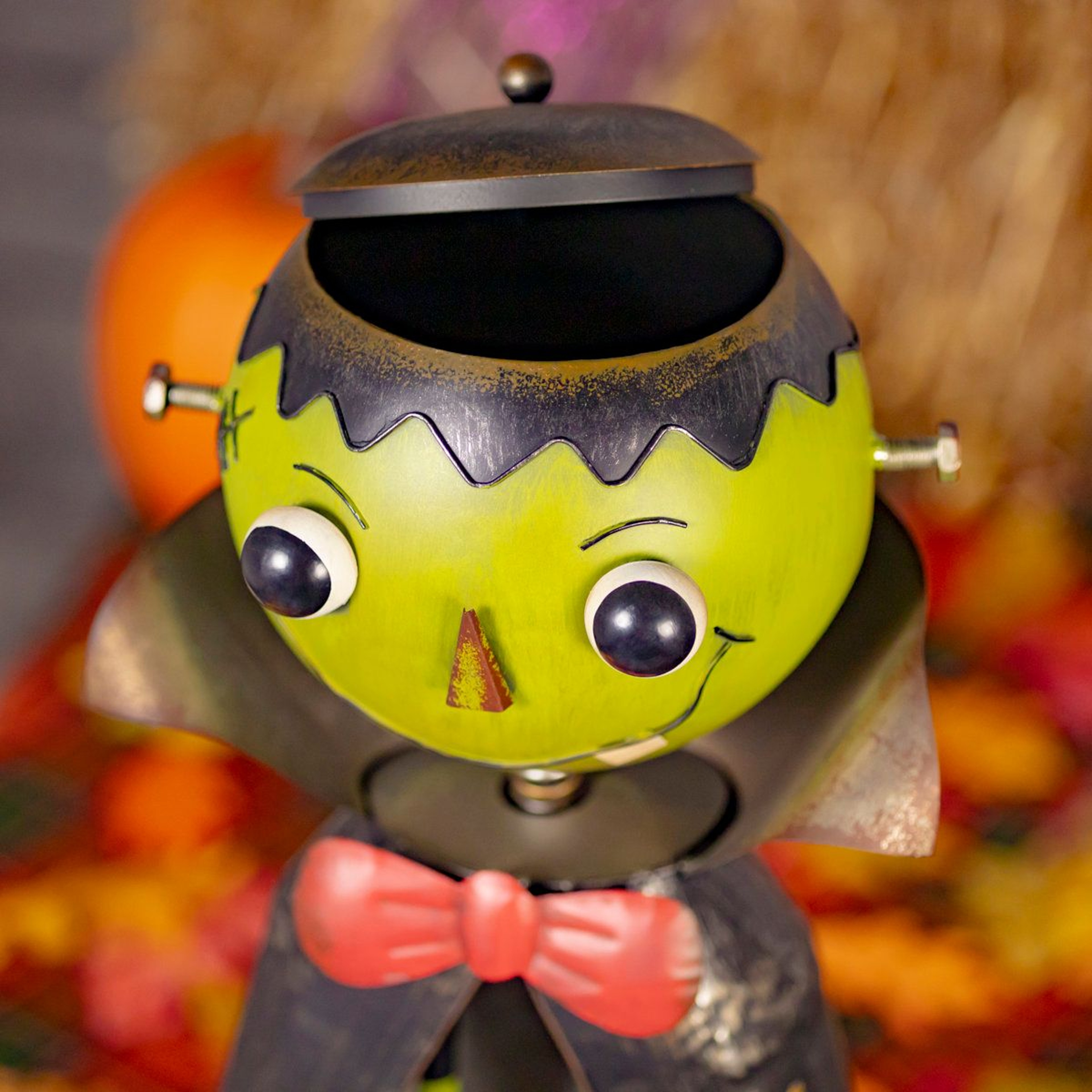 Big Head Monster Figurine With Candy Jar Frank Metal Decorative Figure 3