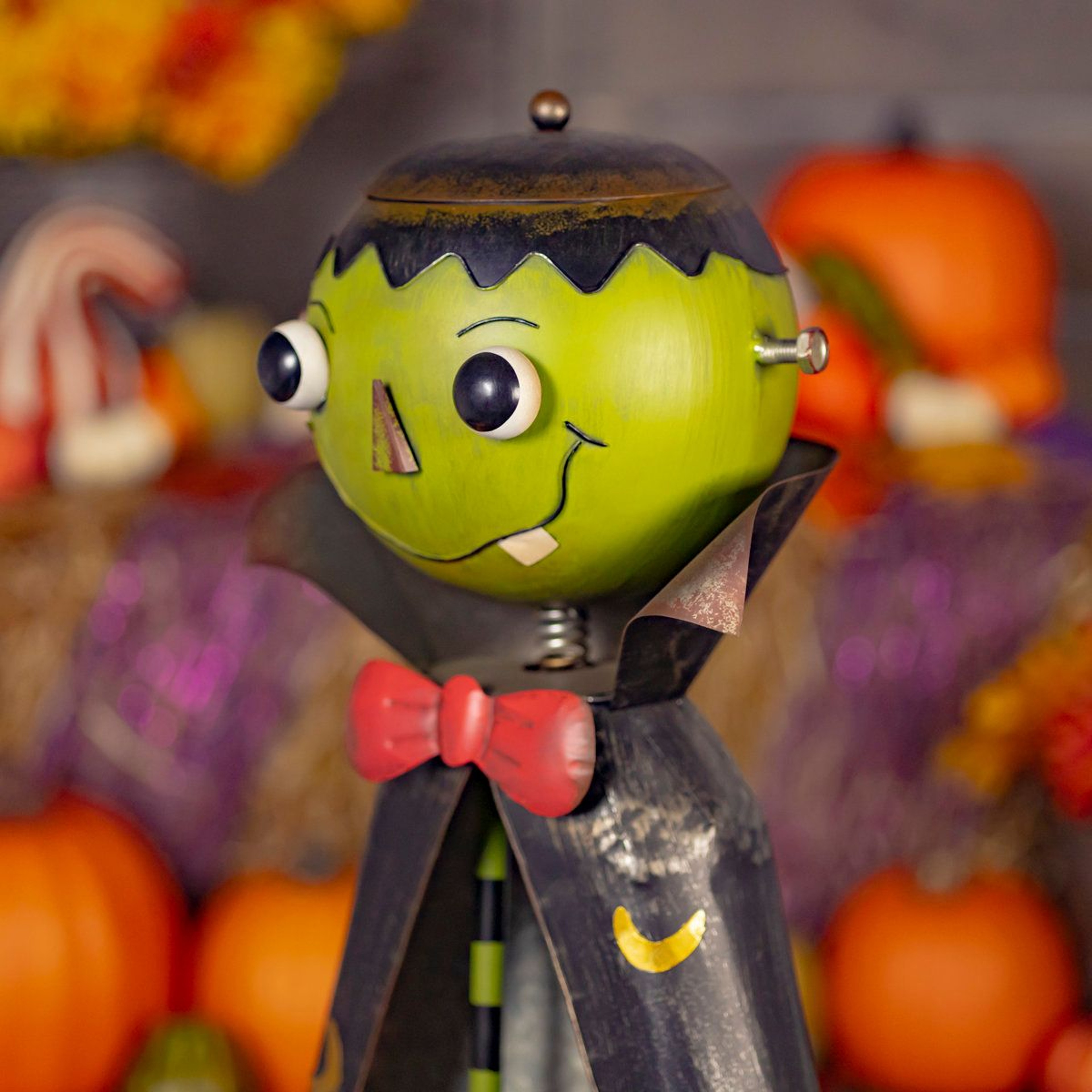Big Head Monster Figurine With Candy Jar Frank Metal Decorative Figure 2