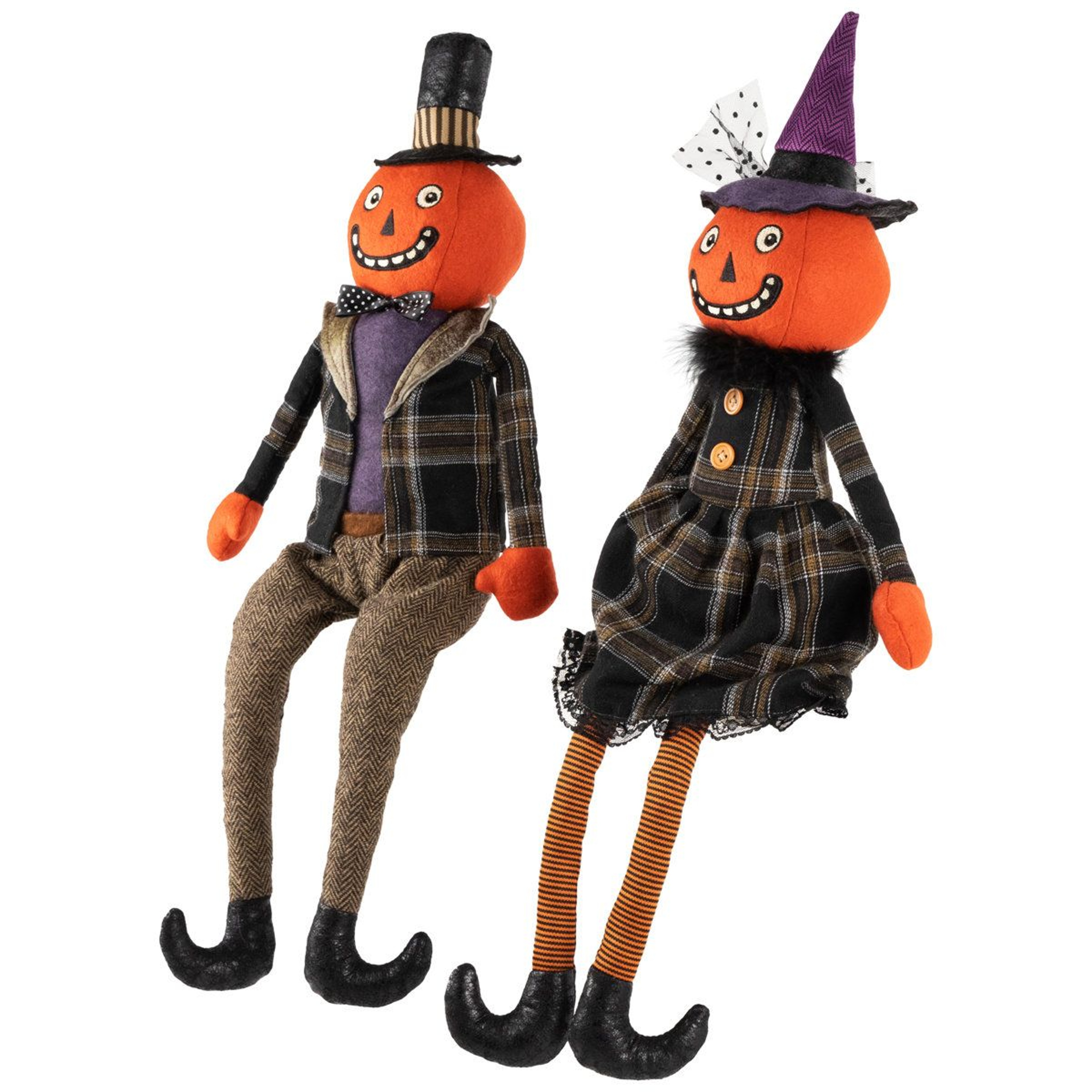 Jack O Lantern Couple Halloween Figurines For Indoor Decor 0
