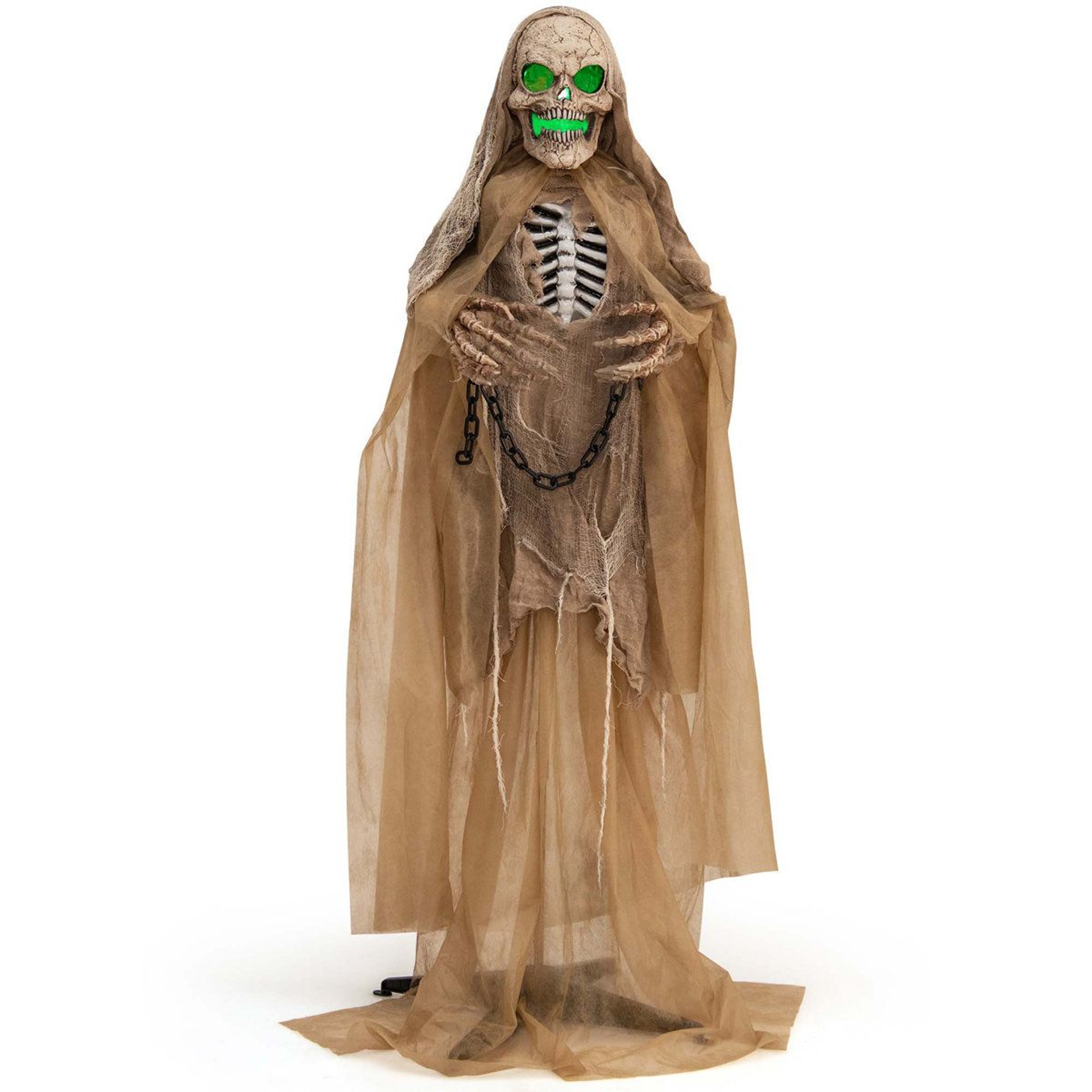 Animated Halloween Skeleton Decoration With LED Lights And Sound Effects 0