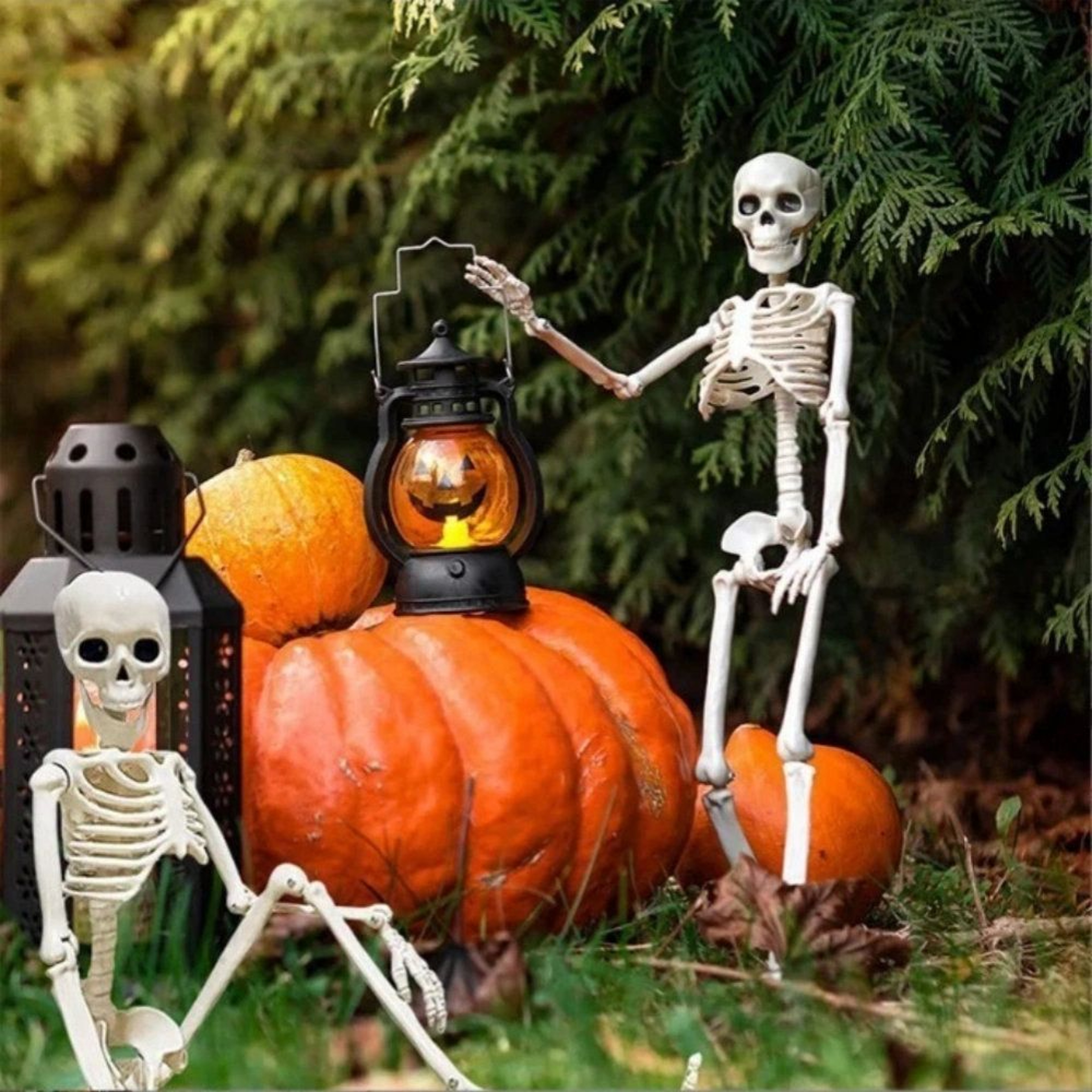 Halloween Skeleton Decoration With Posable Joints And Full Body Design 0