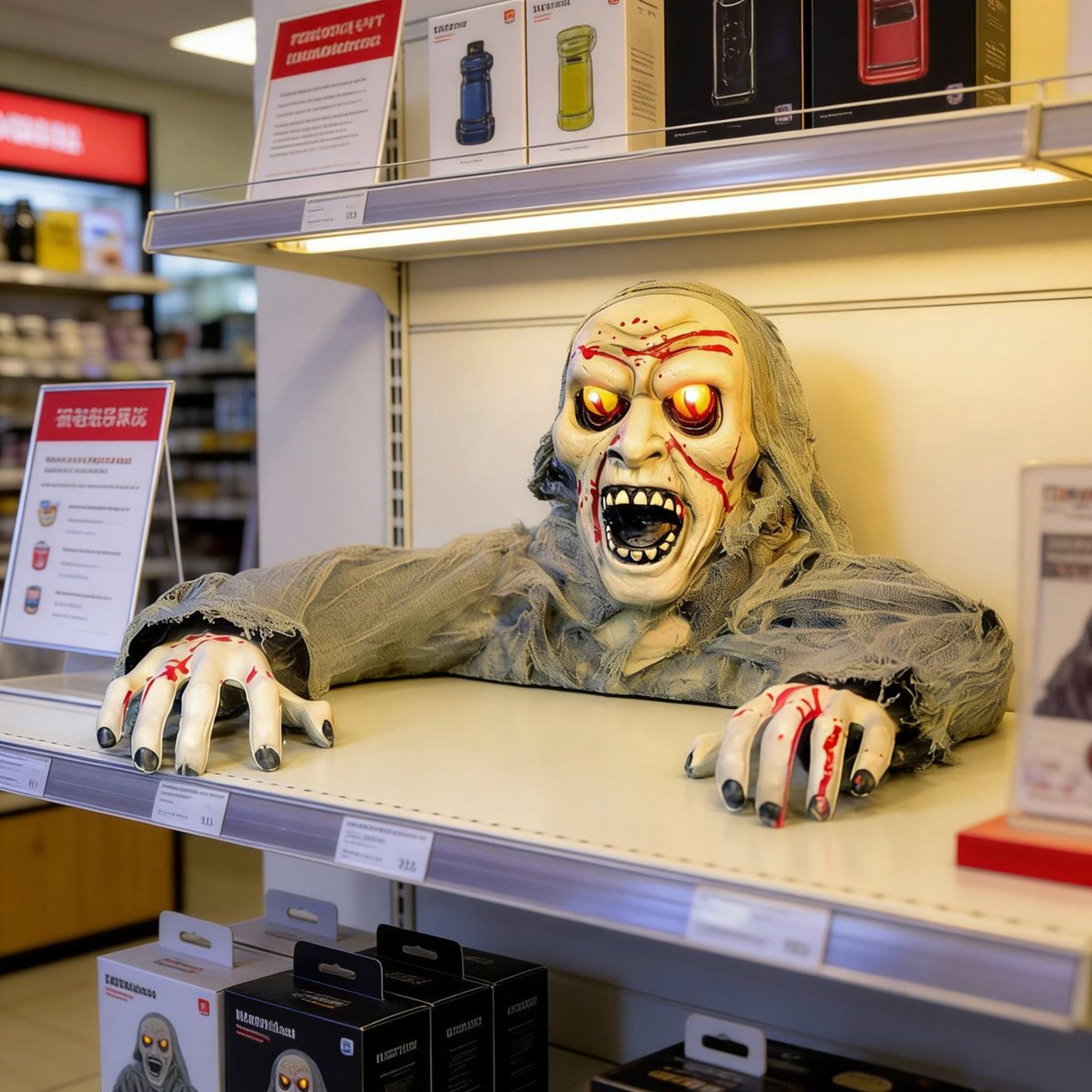 Light Up Zombie Groundbreaker Halloween Decoration With Sound And Motion Activation 0