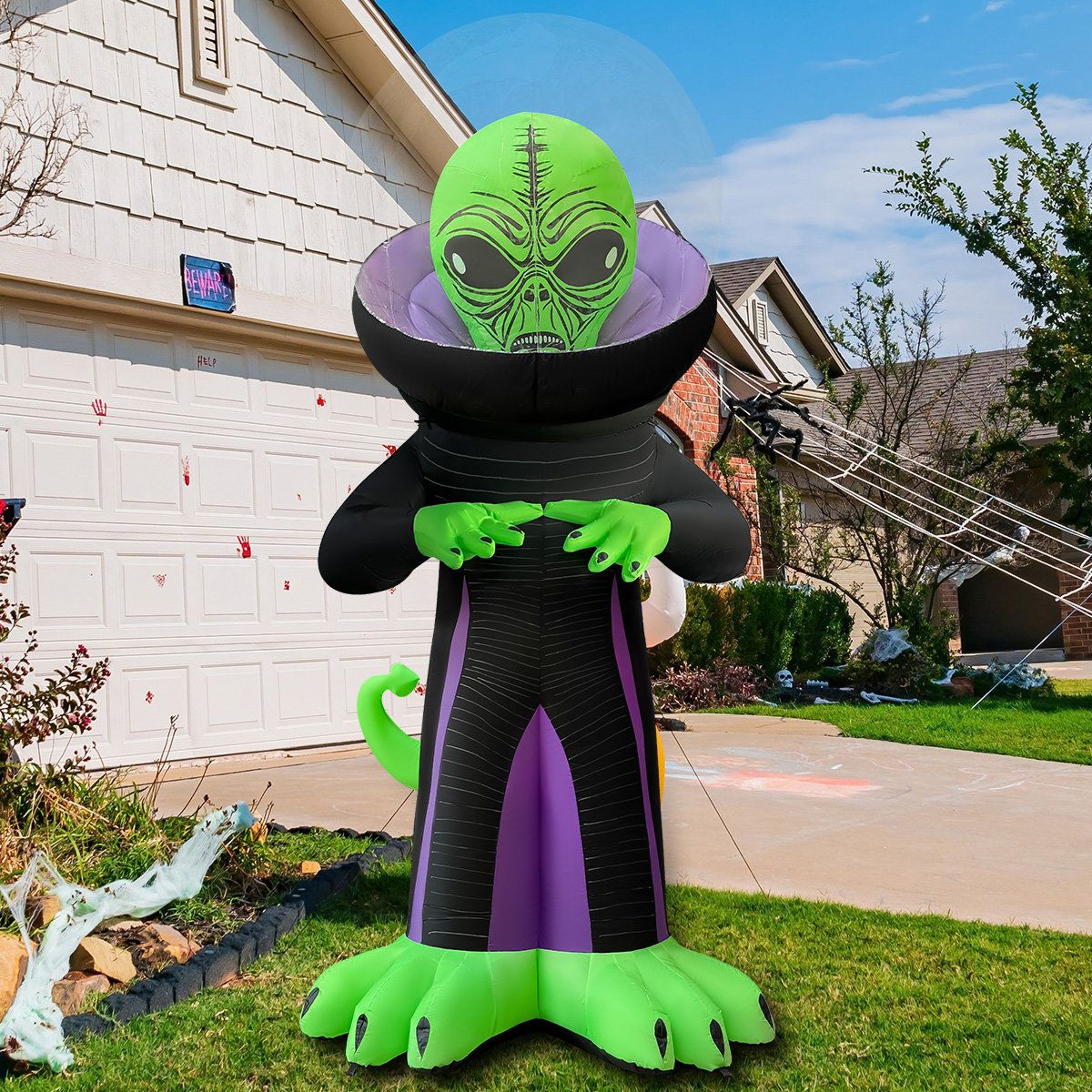 Halloween Inflatable Giant Alien With Built In LED Lights 3