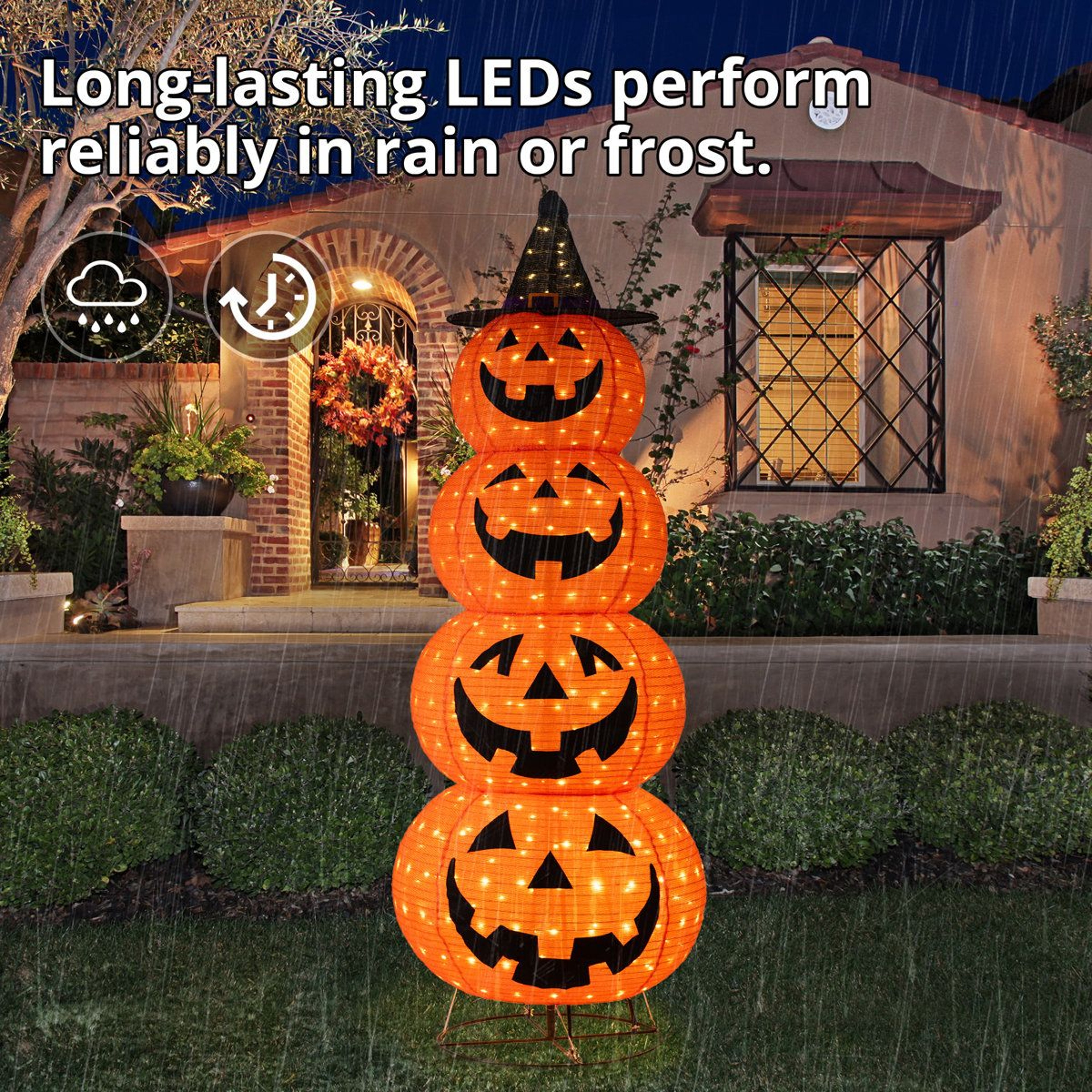 Lighted Halloween Jack O Lantern Outdoor Decoration With LED Lights 2