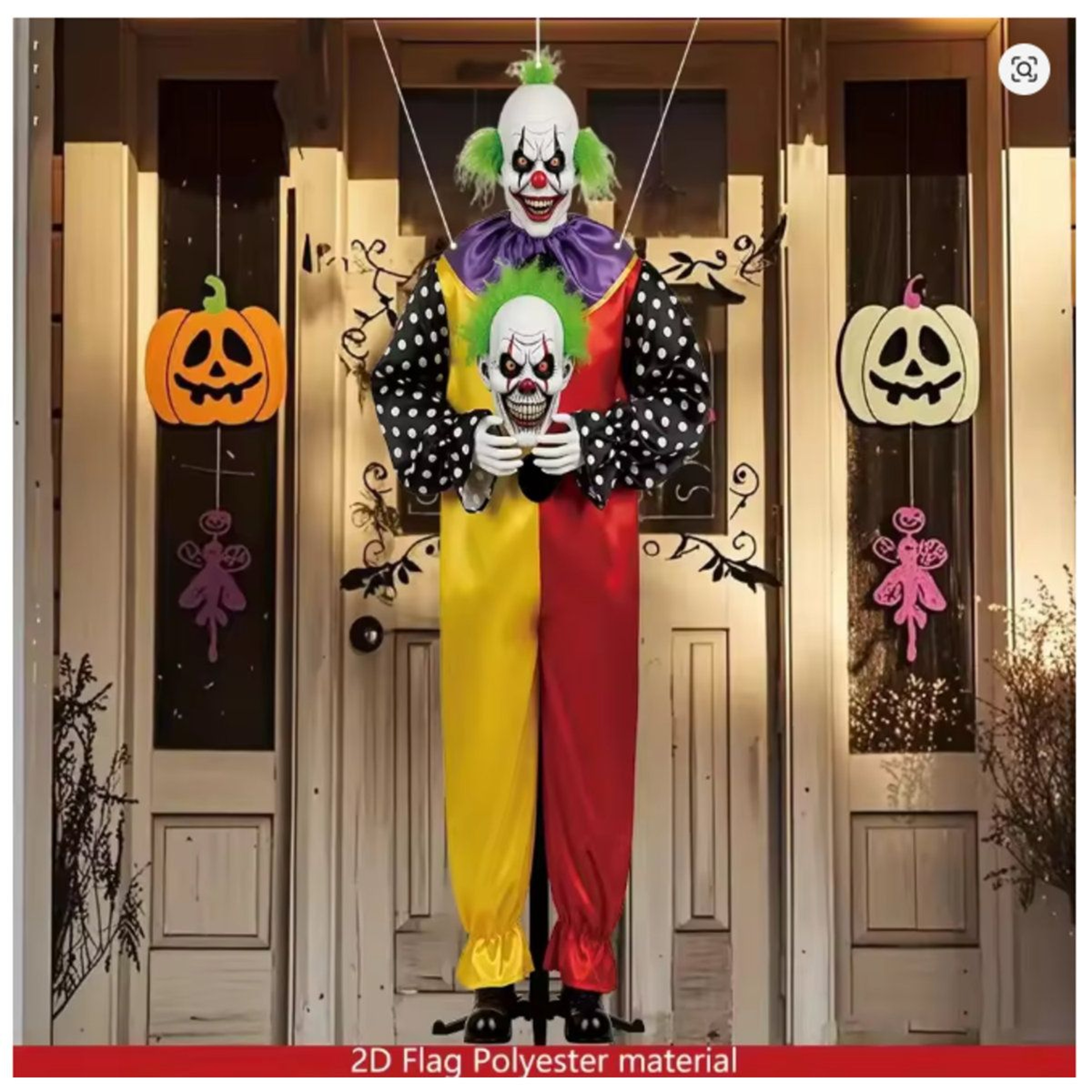 Evil Joker Hanging Halloween Decoration For Indoor And Outdoor Horror Decor 3