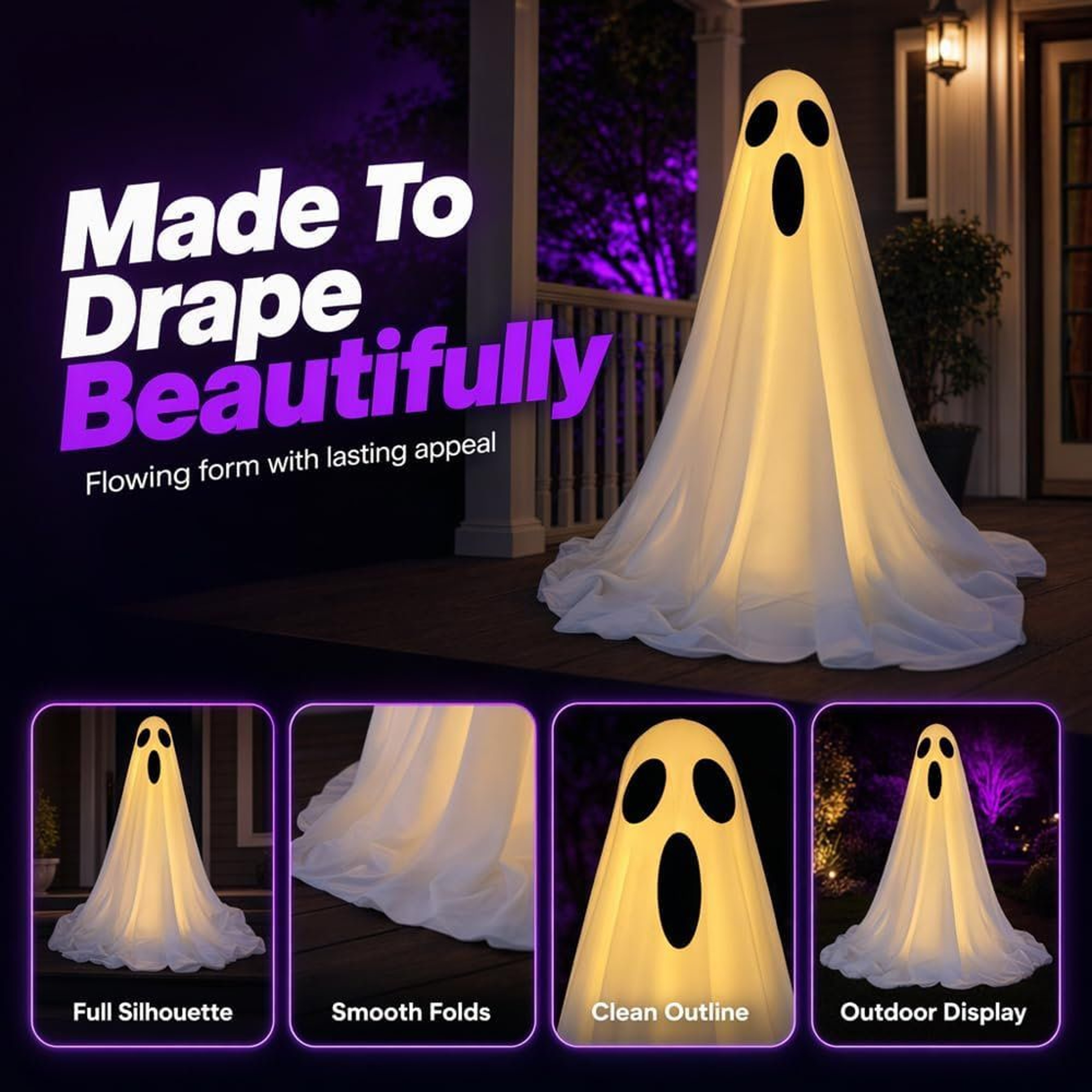 Halloween Light Up Ghost Decorations With LED Lights For Indoor Outdoor Display 3
