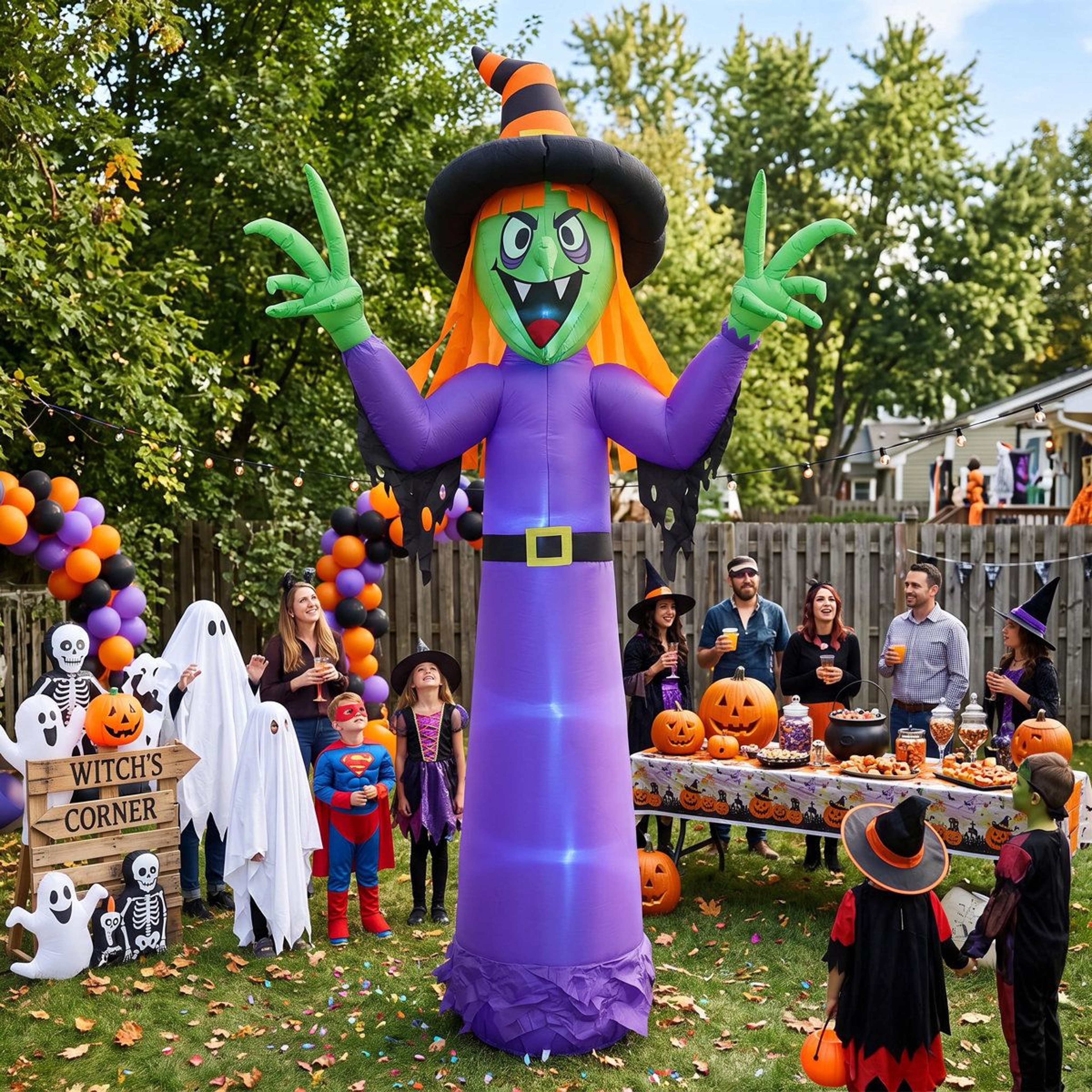 Outdoor Inflatable Halloween Decoration With Purple LED Lights 6