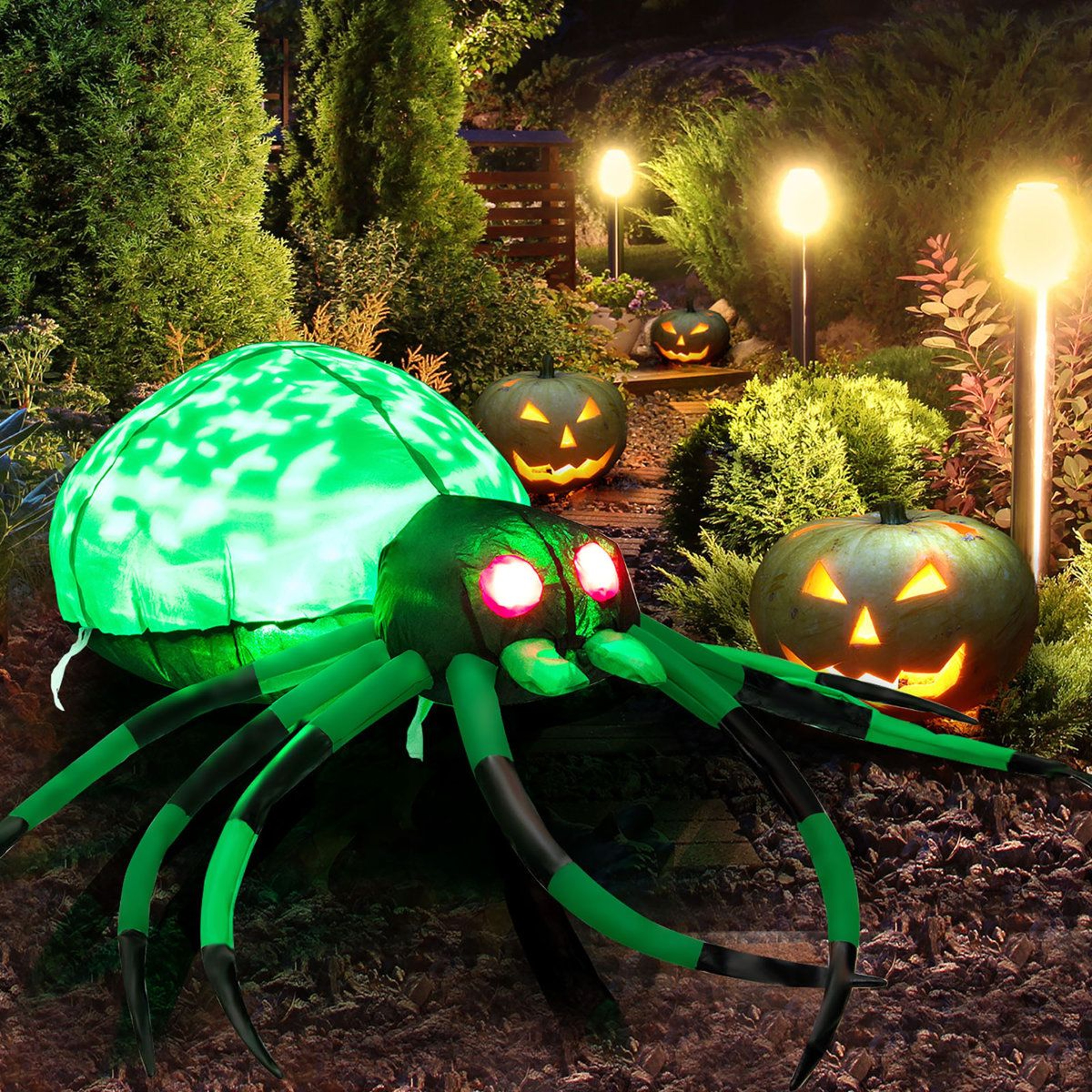 Freestanding Halloween Spider Inflatable Outdoor Decoration With LED Lights 2