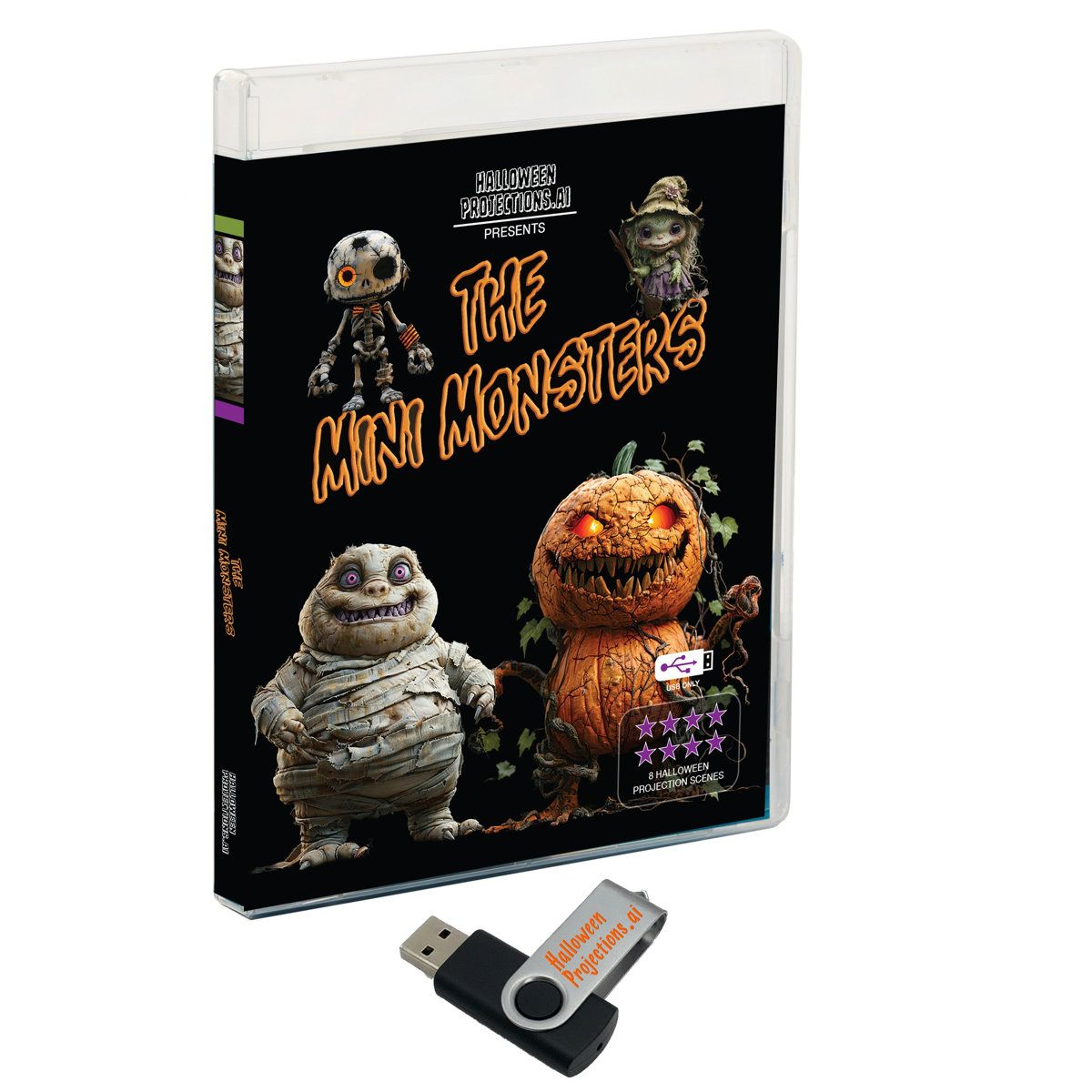 Mini Monsters Halloween Projection Video On USB For Spooky Decor 0