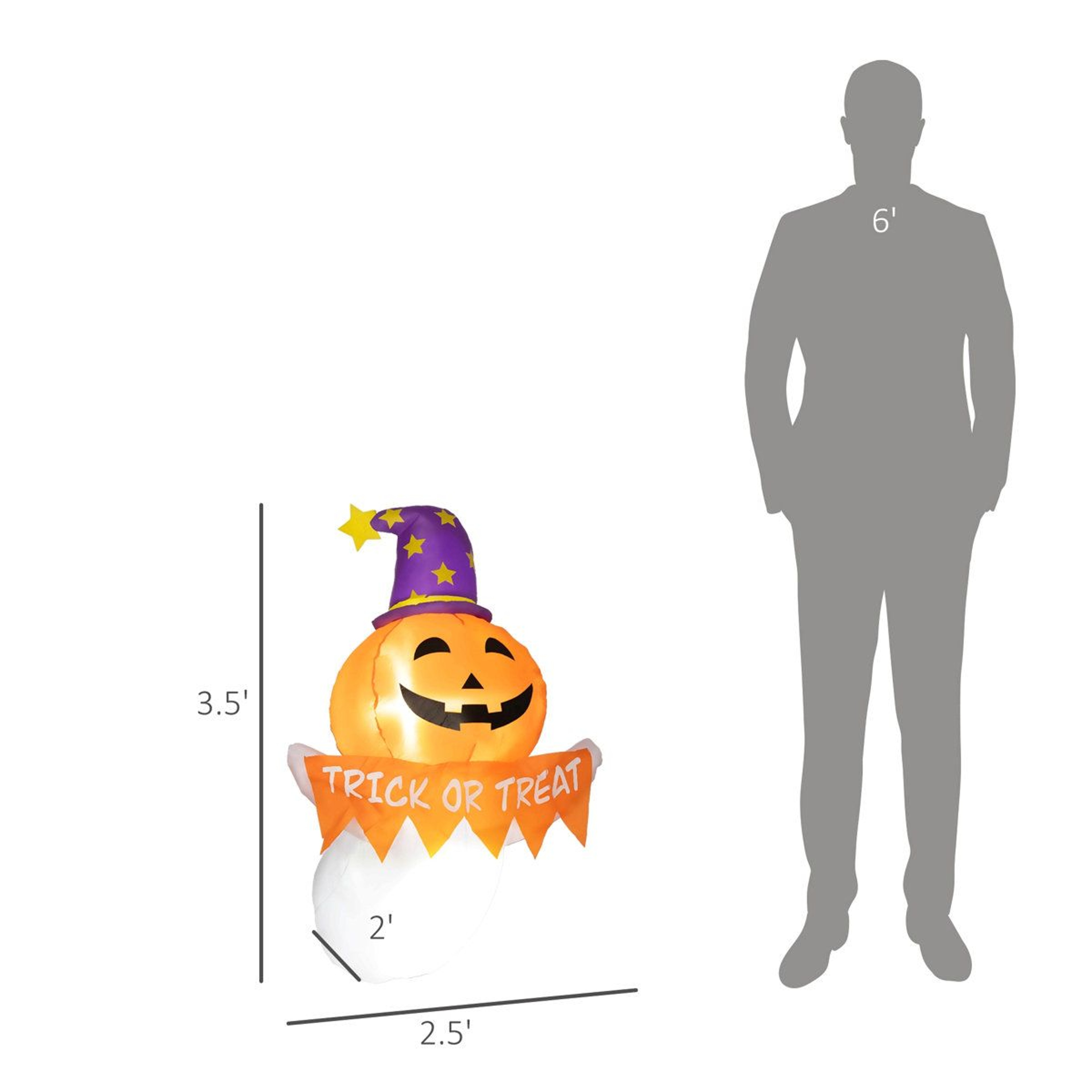 Halloween Inflatable Ghost With Orange Face For Outdoor Decorations 4