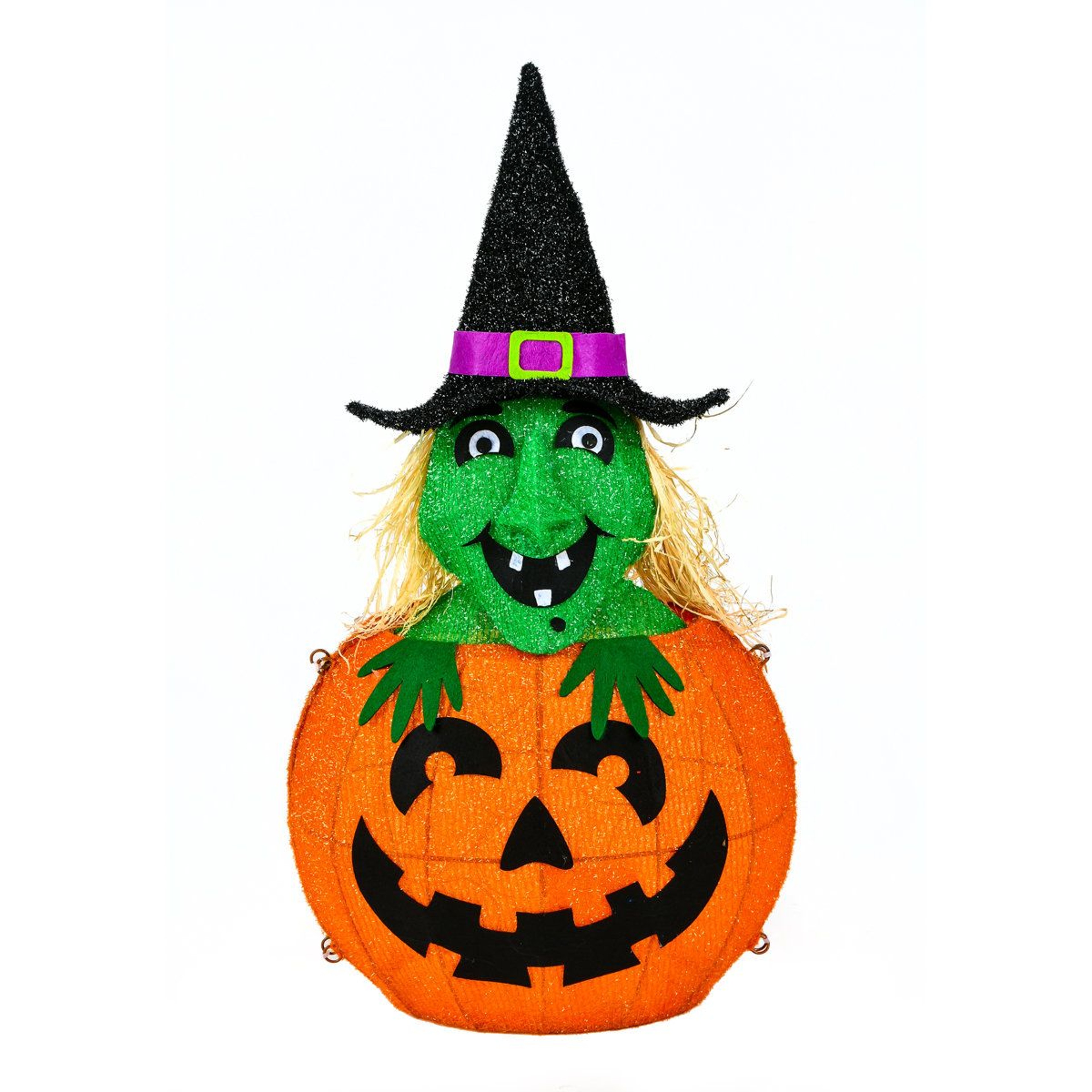 Halloween Pre Lit Pumpkin And Witch LED Decoration 0
