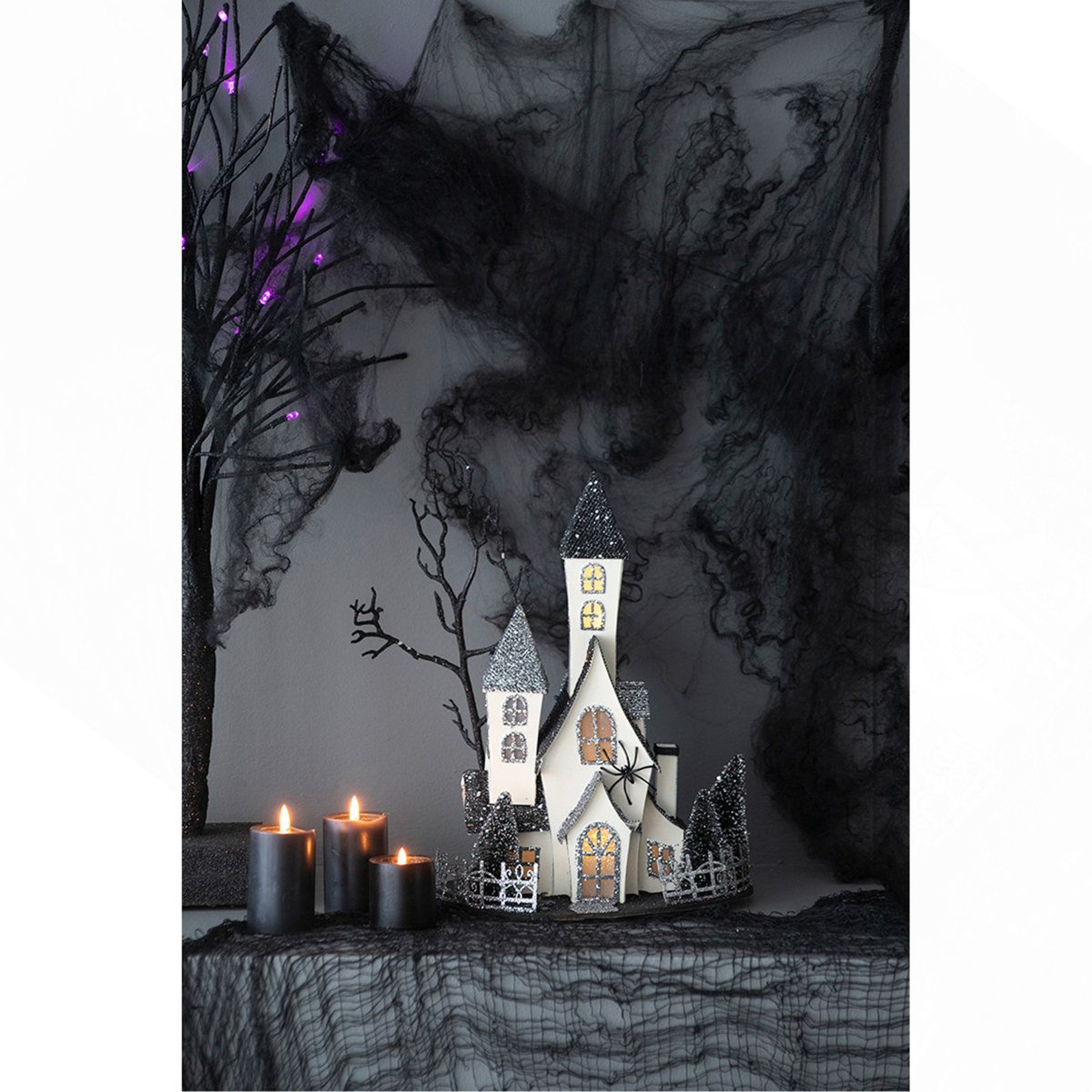 Lighted Haunted House Tabletop Halloween Decoration Battery Powered 2