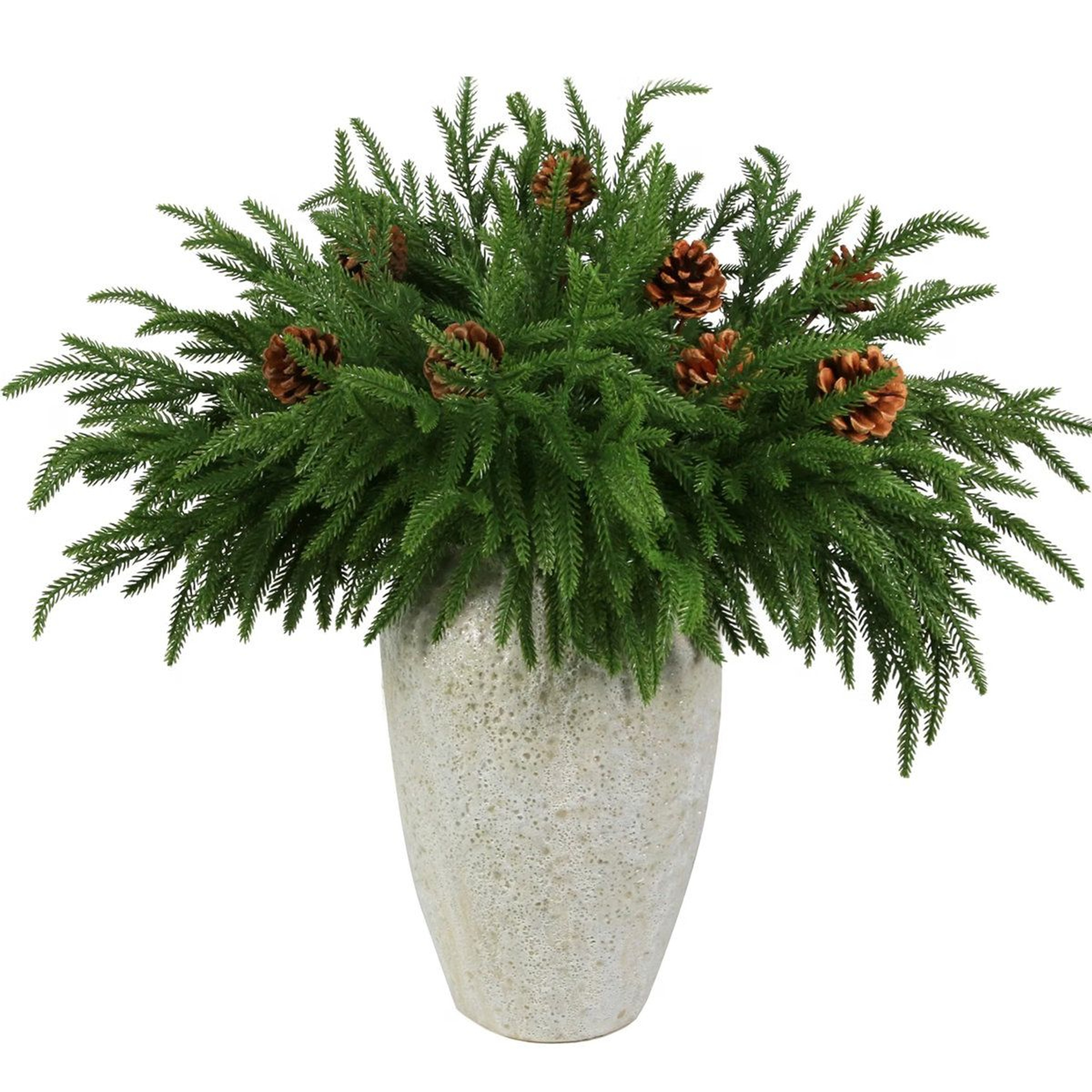 Artificial Norfolk Pine Branches With 8 Pine Cones For Christmas Decor 0