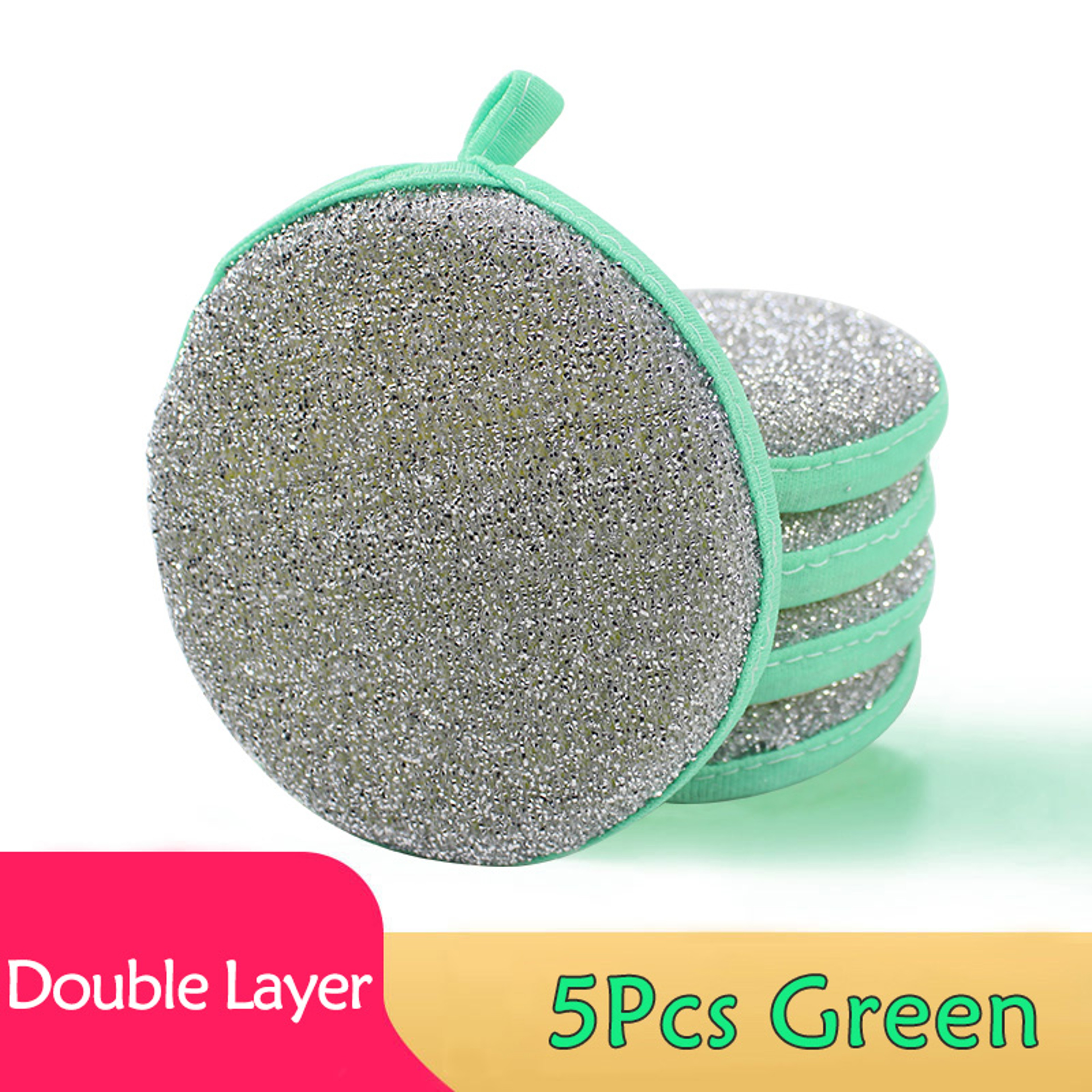 Double Sided Dishwashing Sponge Scrub Pads For Pots Pans  Kitchen Cleaning 51020 Pack 5