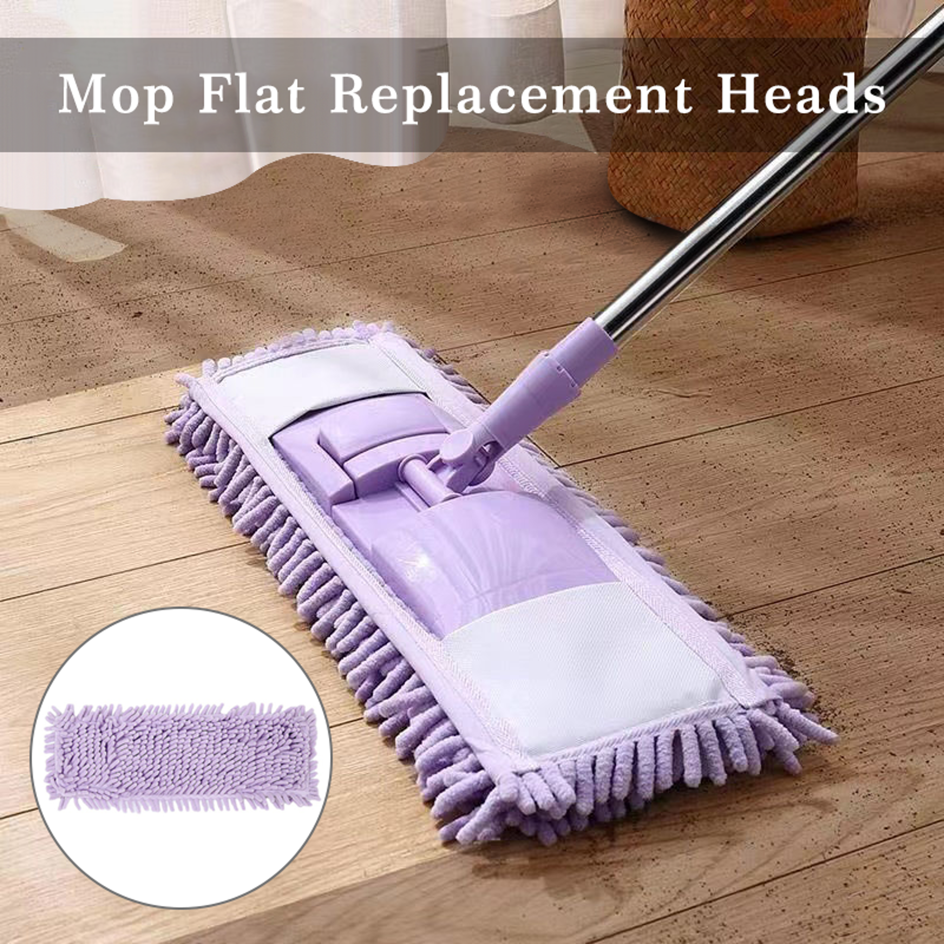 Chenille Mop Pad Replacement 40 x 10cm Reusable Dust Mop Replacement for Effortless Floor Cleaning – view 2