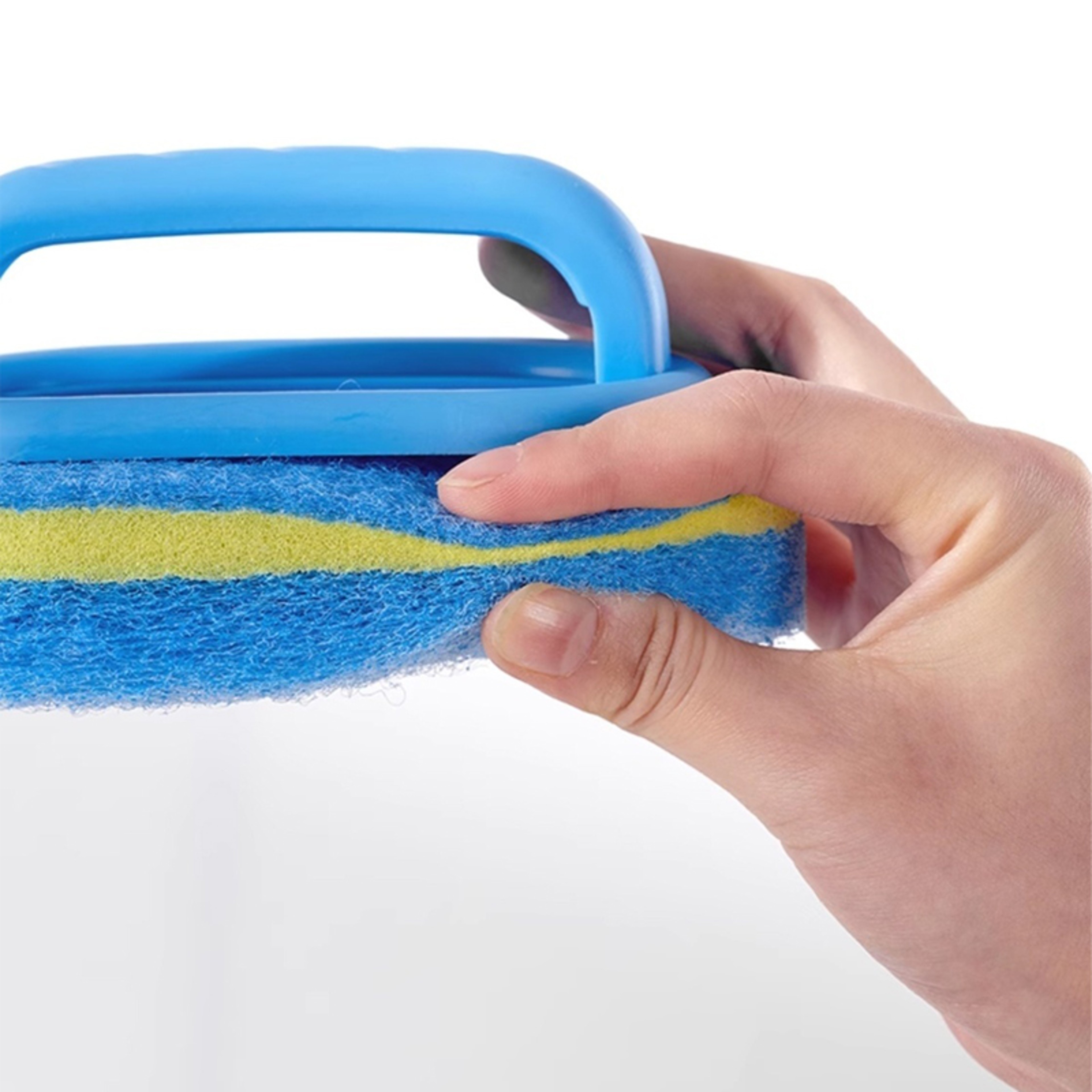 Ergonomic Kitchen Cleaning Brush with Dishwashing Sponge for Pots, Dishes, Sinks & Tiles – view 5