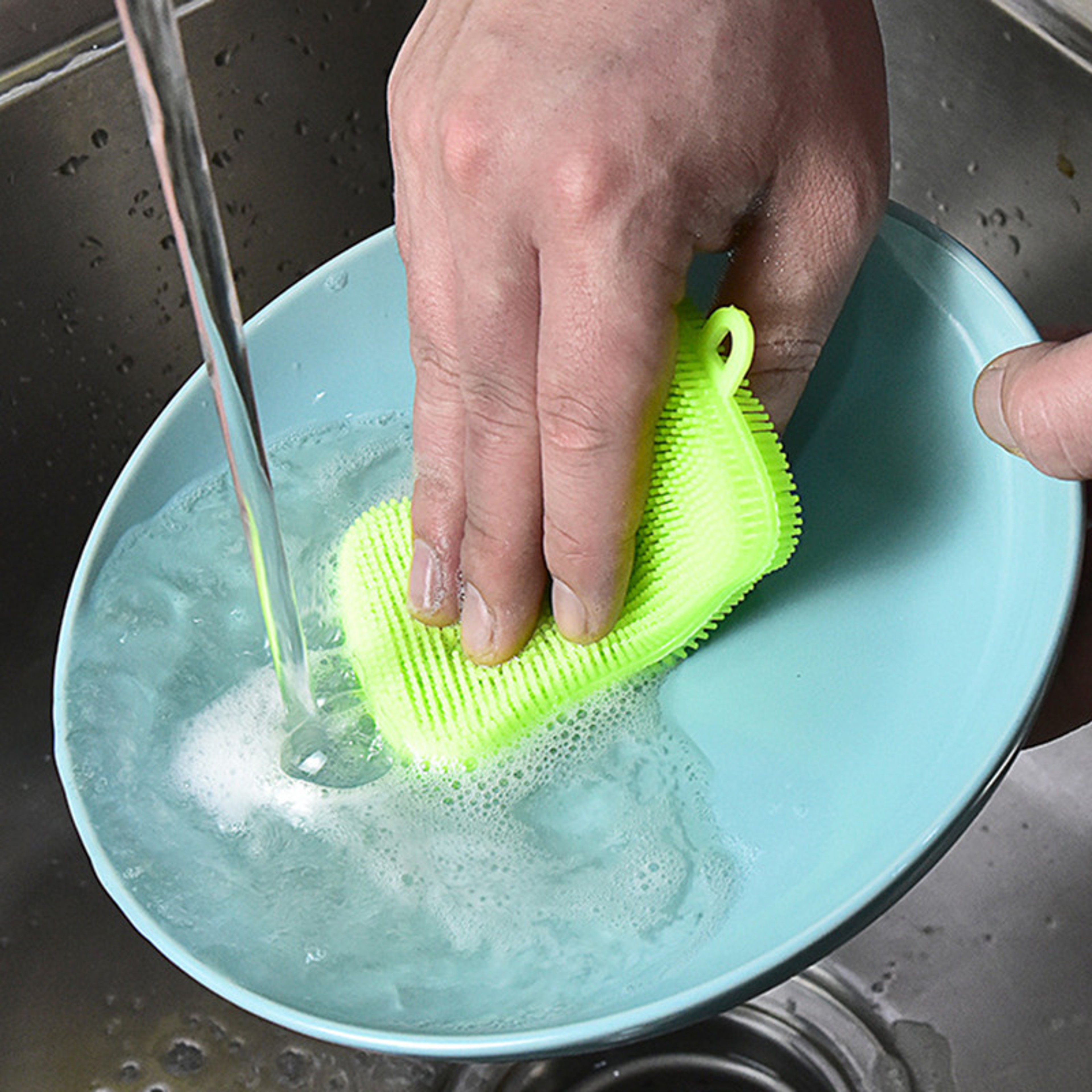 Reusable Silicone Dish Scrubber Non Scratch Kitchen Cleaning Sponge For Dishes  Cookware 1