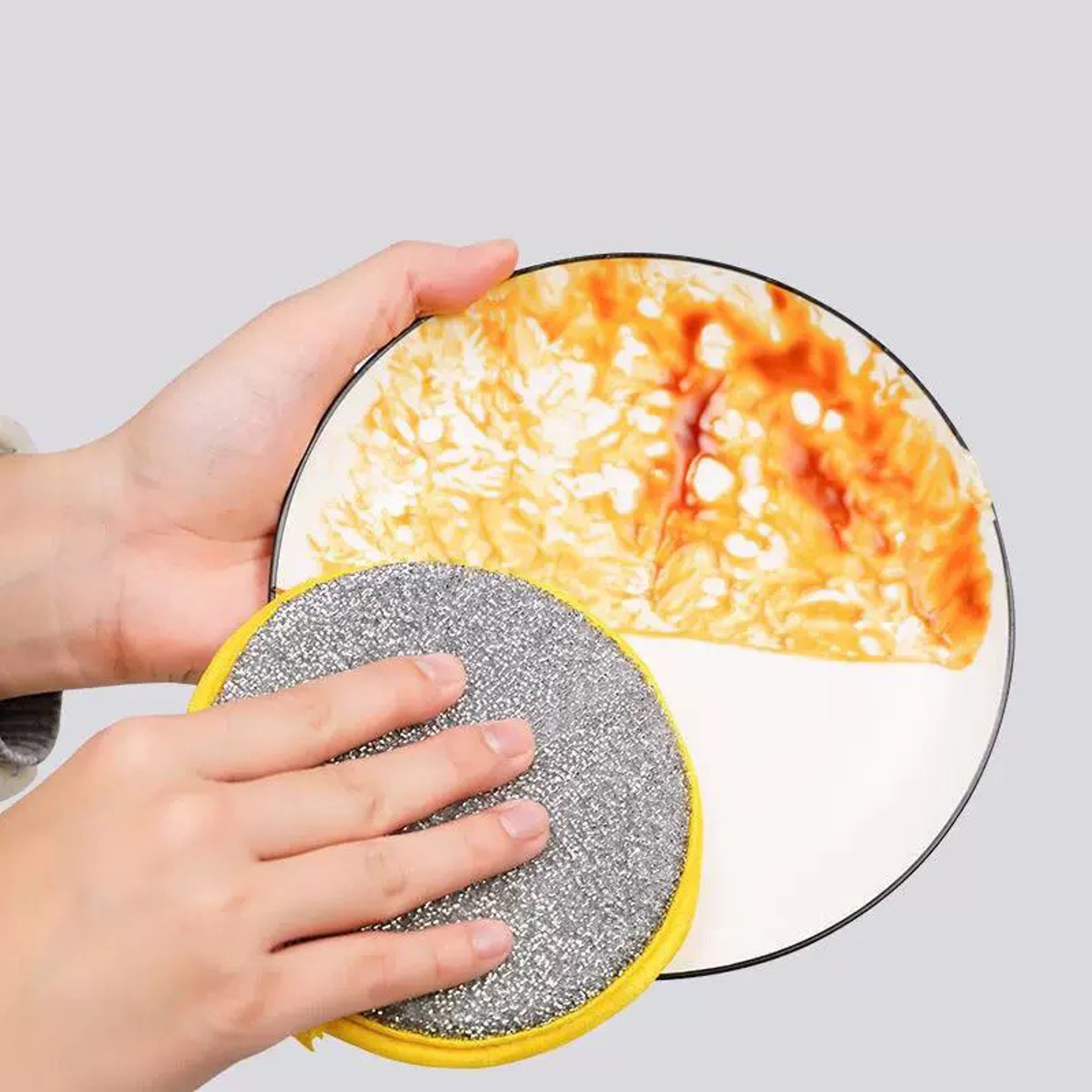 Reusable Dishwashing Sponge Double Sided Non Scratch Kitchen Cleaning Scrubber 2