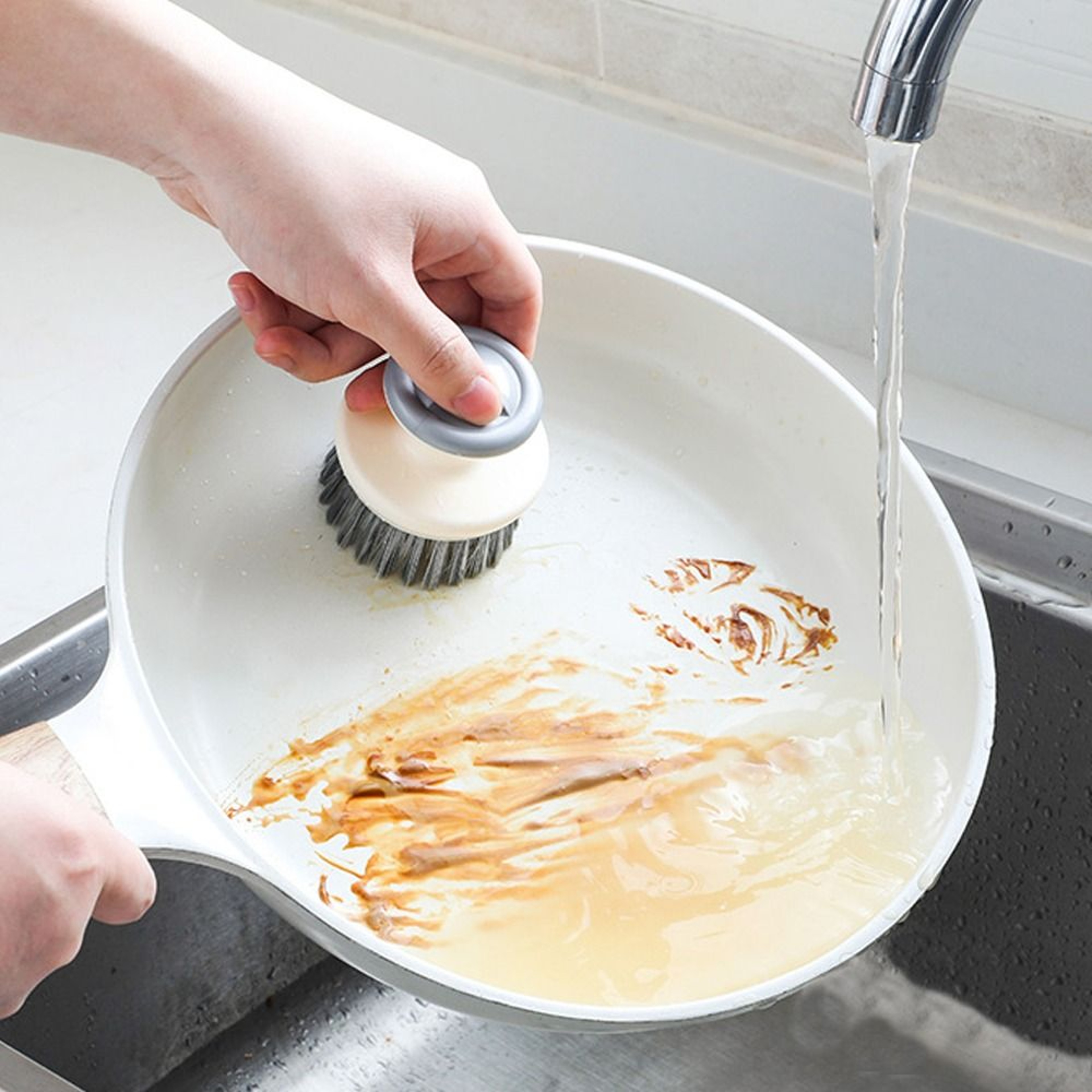 Multipurpose Dish Brush with Ergonomic Handle for Pots, Pans & Kitchen Cleaning – view 4