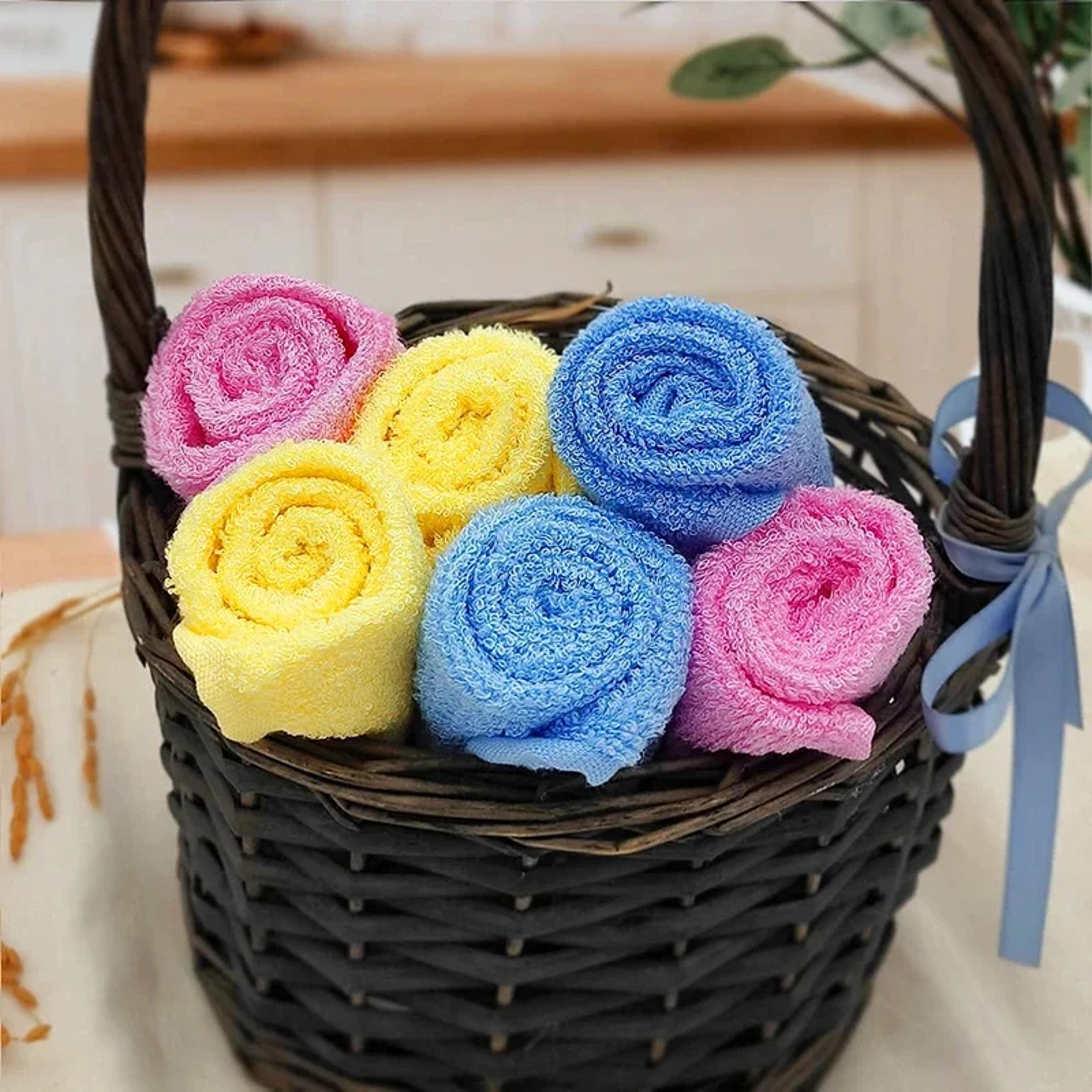 EcoClean Wood Fiber Dish Cloth Pack Reusable Oil Resistant Kitchen Cleaning Cloths – view 2