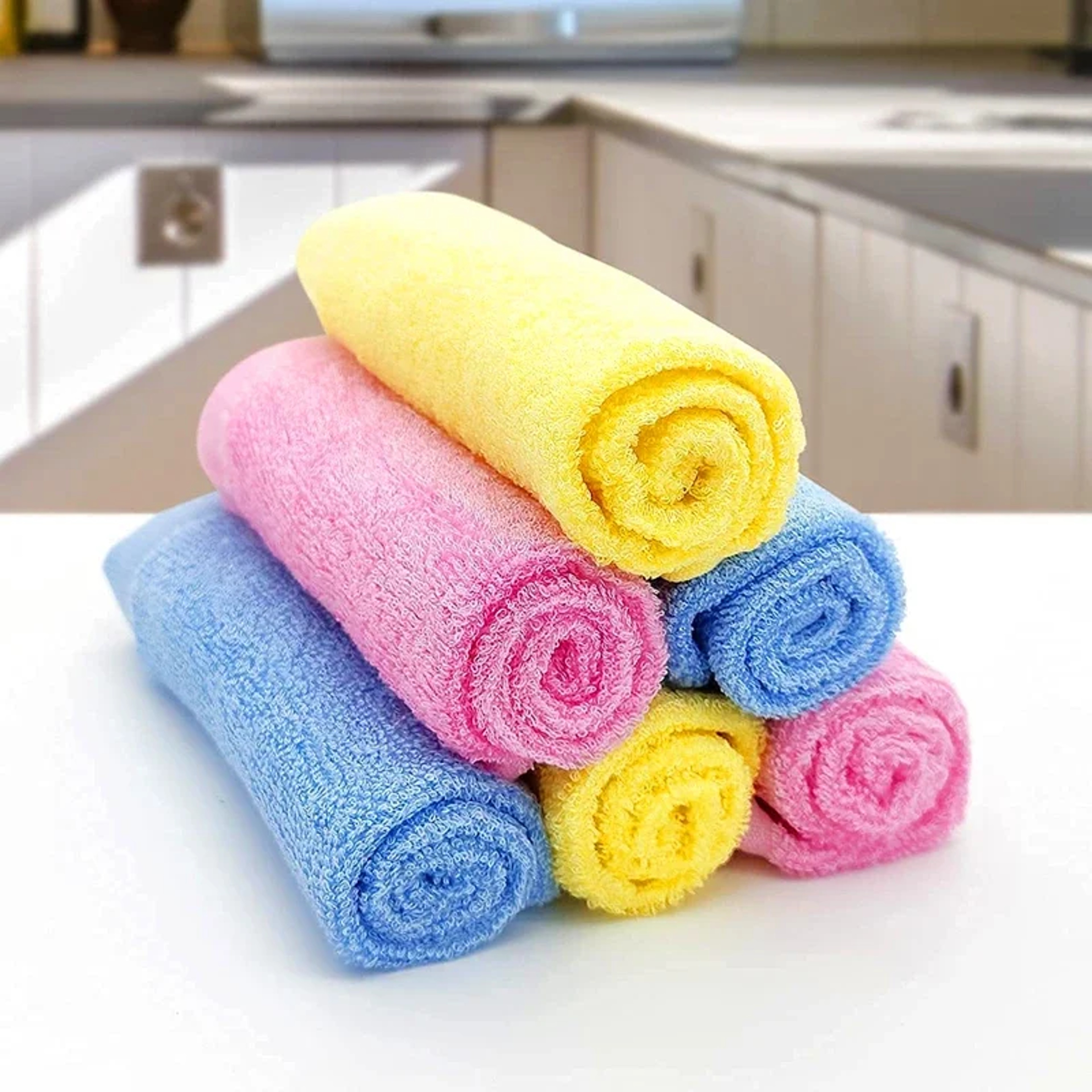 EcoClean Wood Fiber Dish Cloth Pack Reusable Oil Resistant Kitchen Cleaning Cloths – view 5