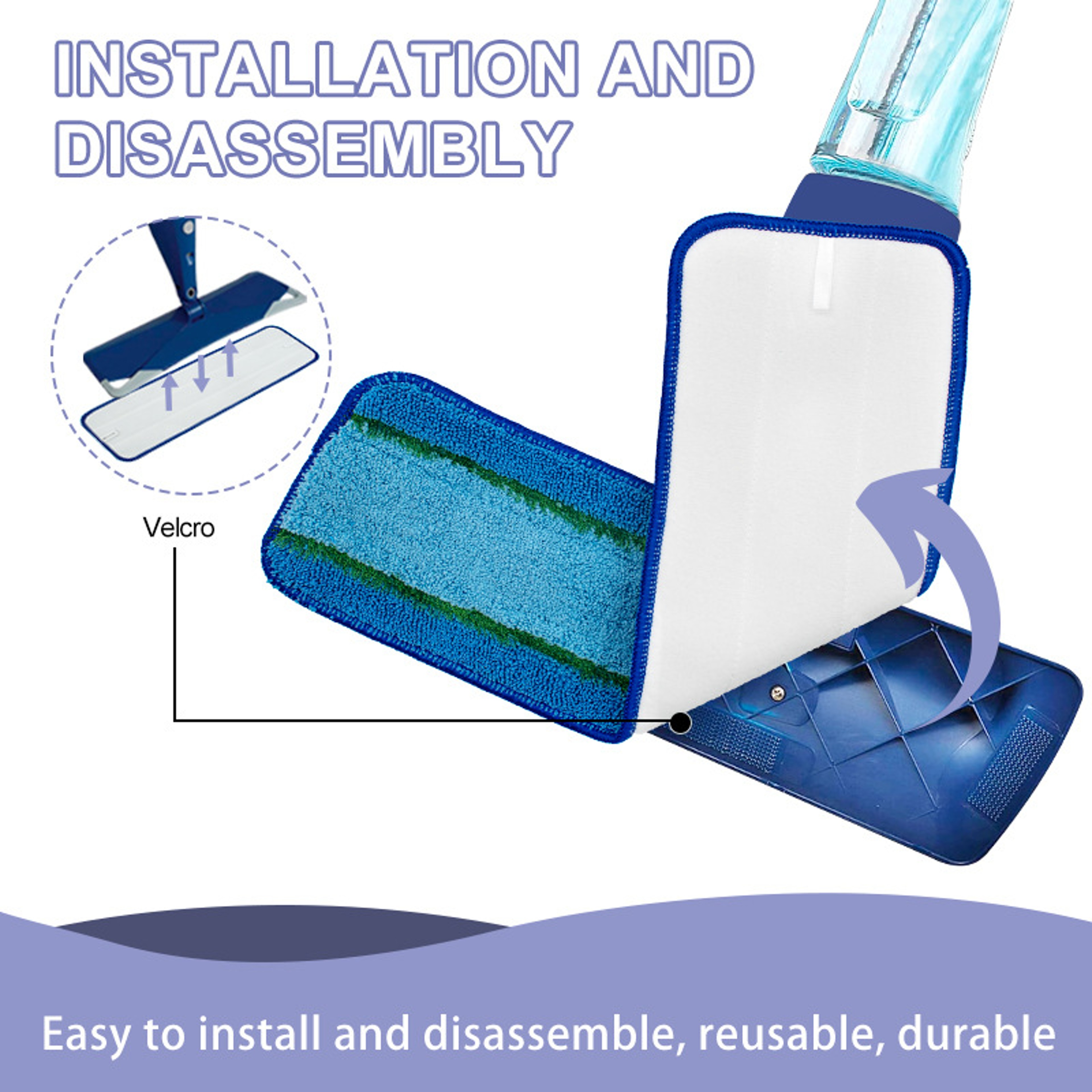 Reusable Microfiber Mop Pad Replacement for Bona Mop Machine Washable Hardwood Floor Mop Refill – view 2