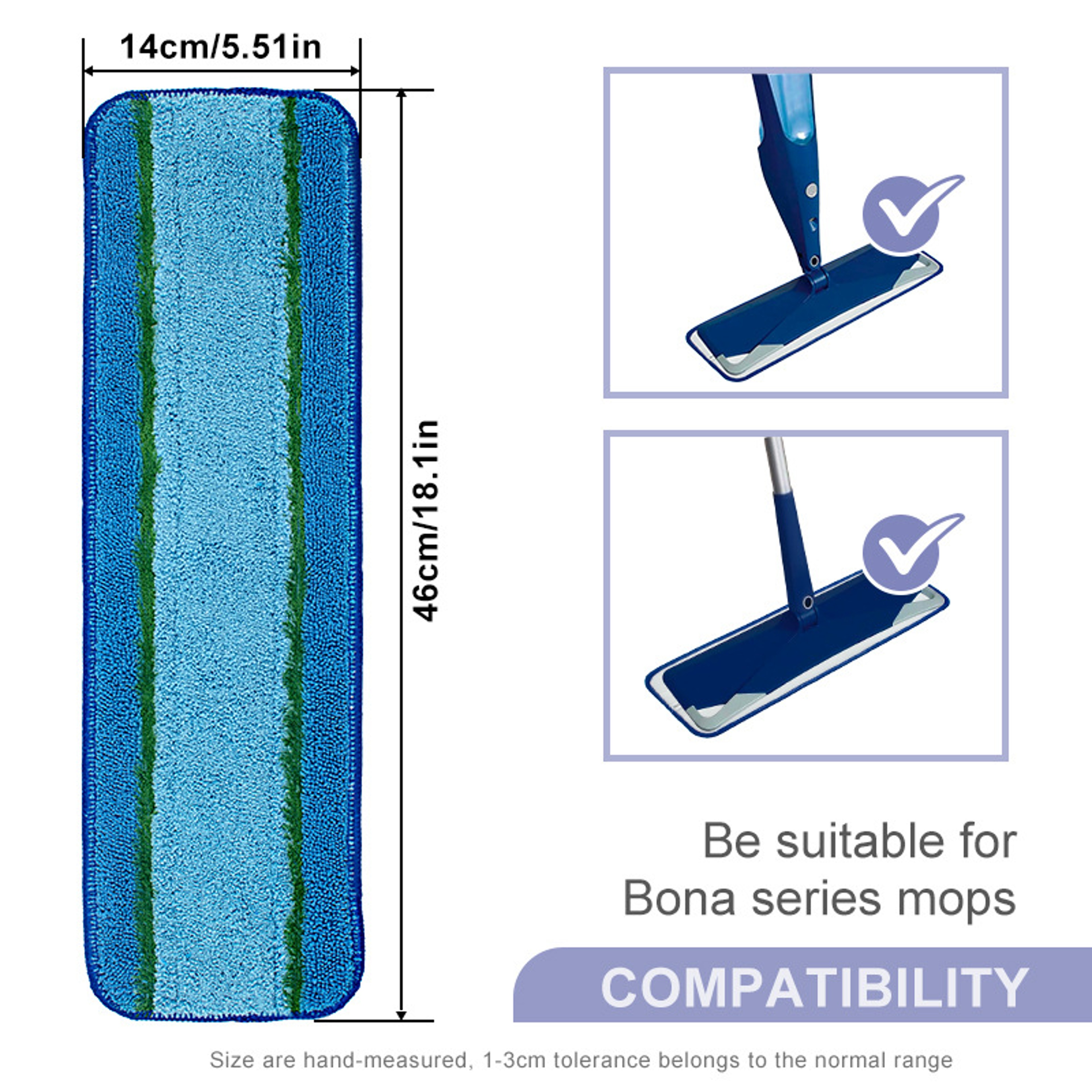 Reusable Microfiber Mop Pad Replacement for Bona Mop Machine Washable Hardwood Floor Mop Refill – view 4