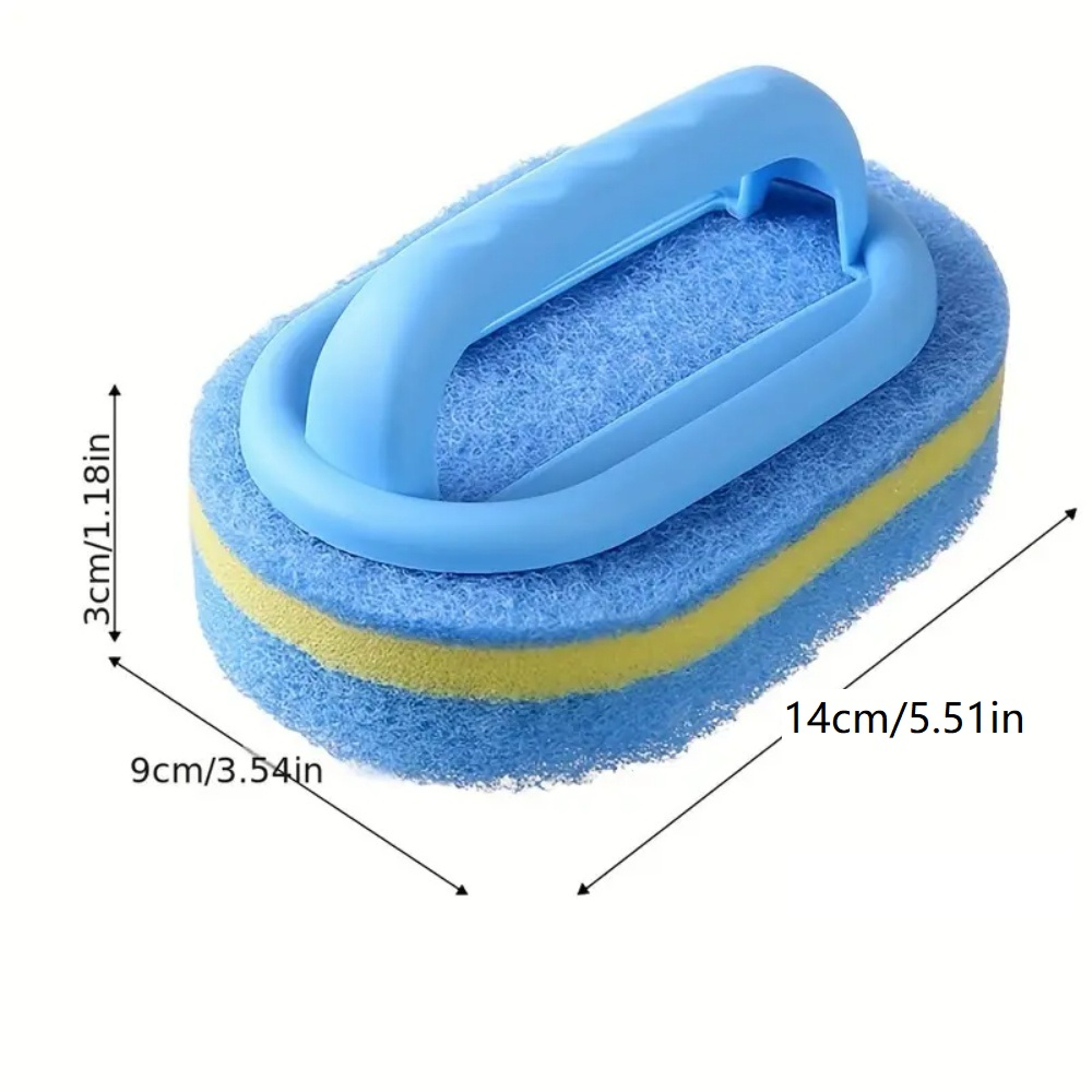 Heavy Duty Cleaning Sponge with Handle for Kitchen & Bathroom Tile Scrubbing – view 2
