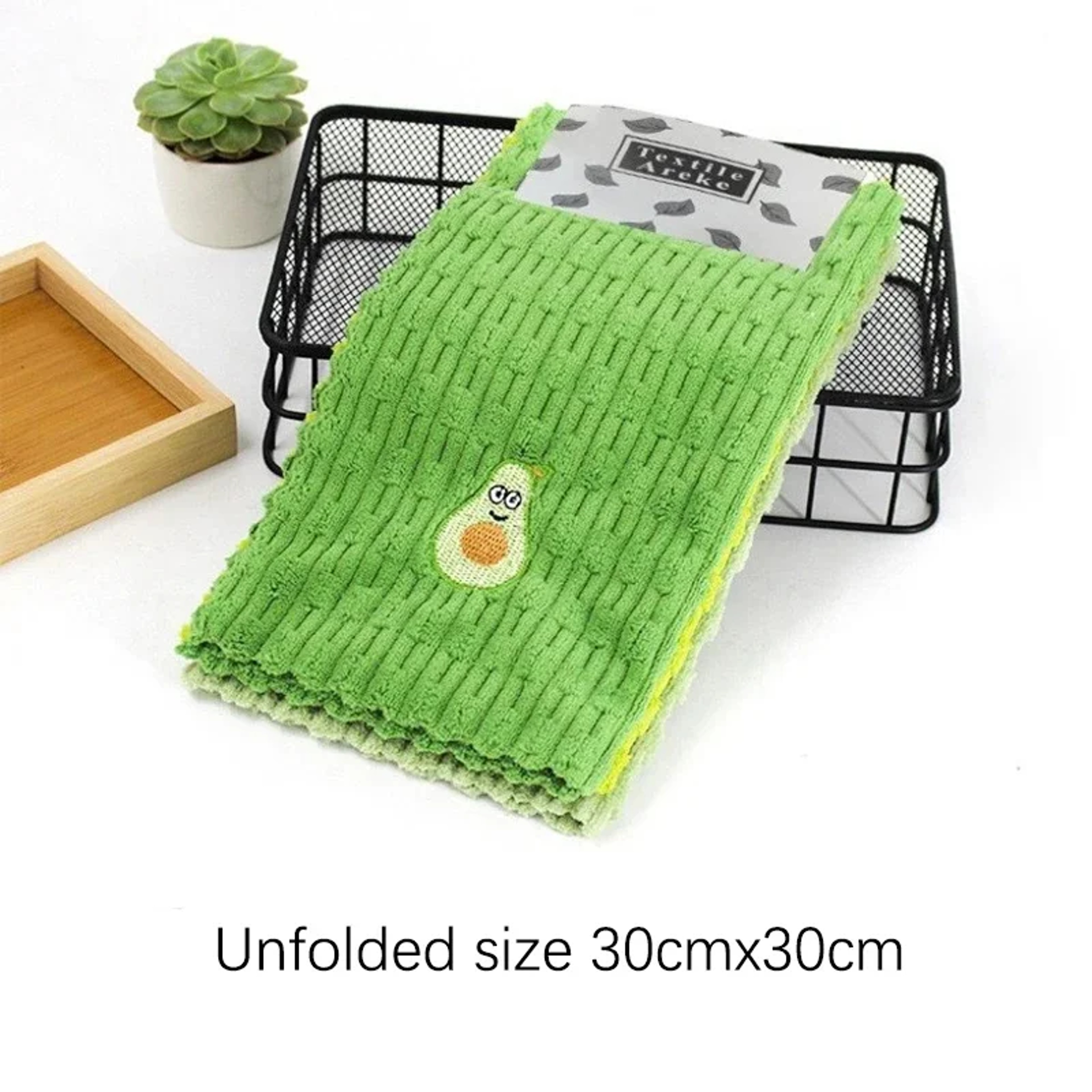Cute Avocado Kitchen Dish Cloth Embroidered Reusable Kitchen Towel For Everyday Cleaning 5